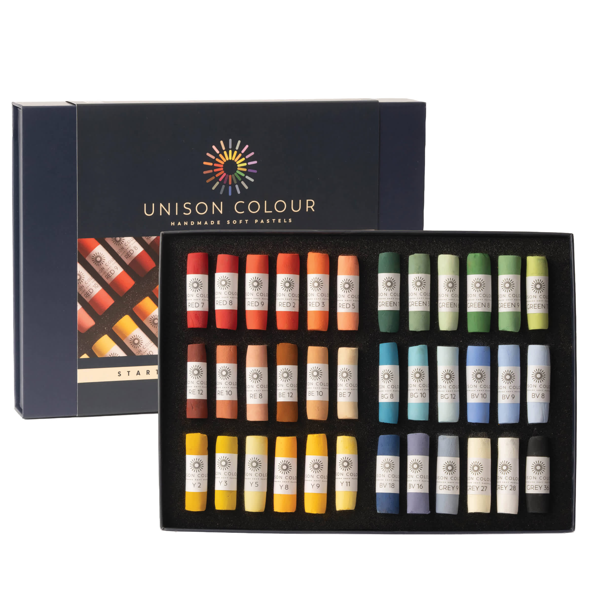 Unison Handmade Pastels - Starter Colors, Set of 36, Full Stick