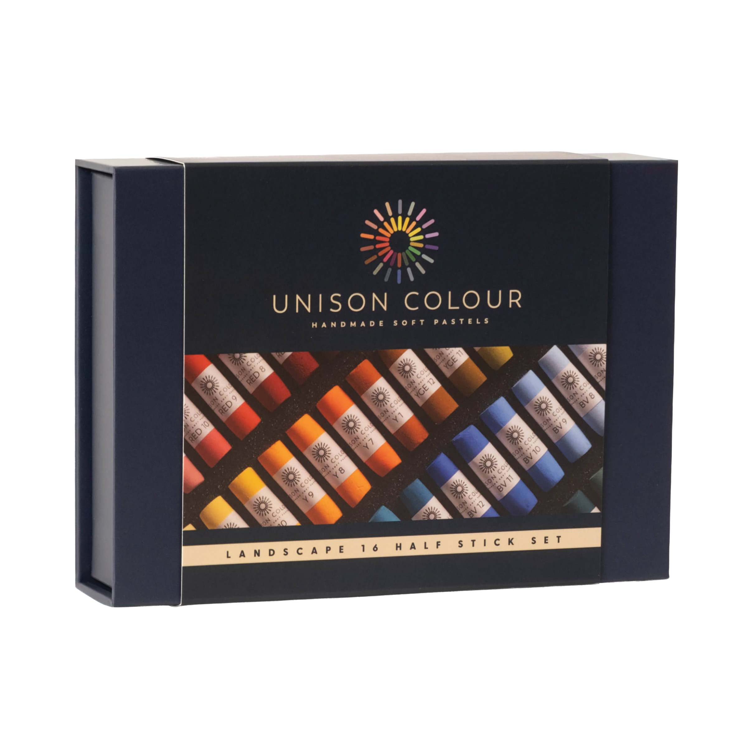 Unison Handmade Pastels - Landscape Colors, Half Stick, Set of 16