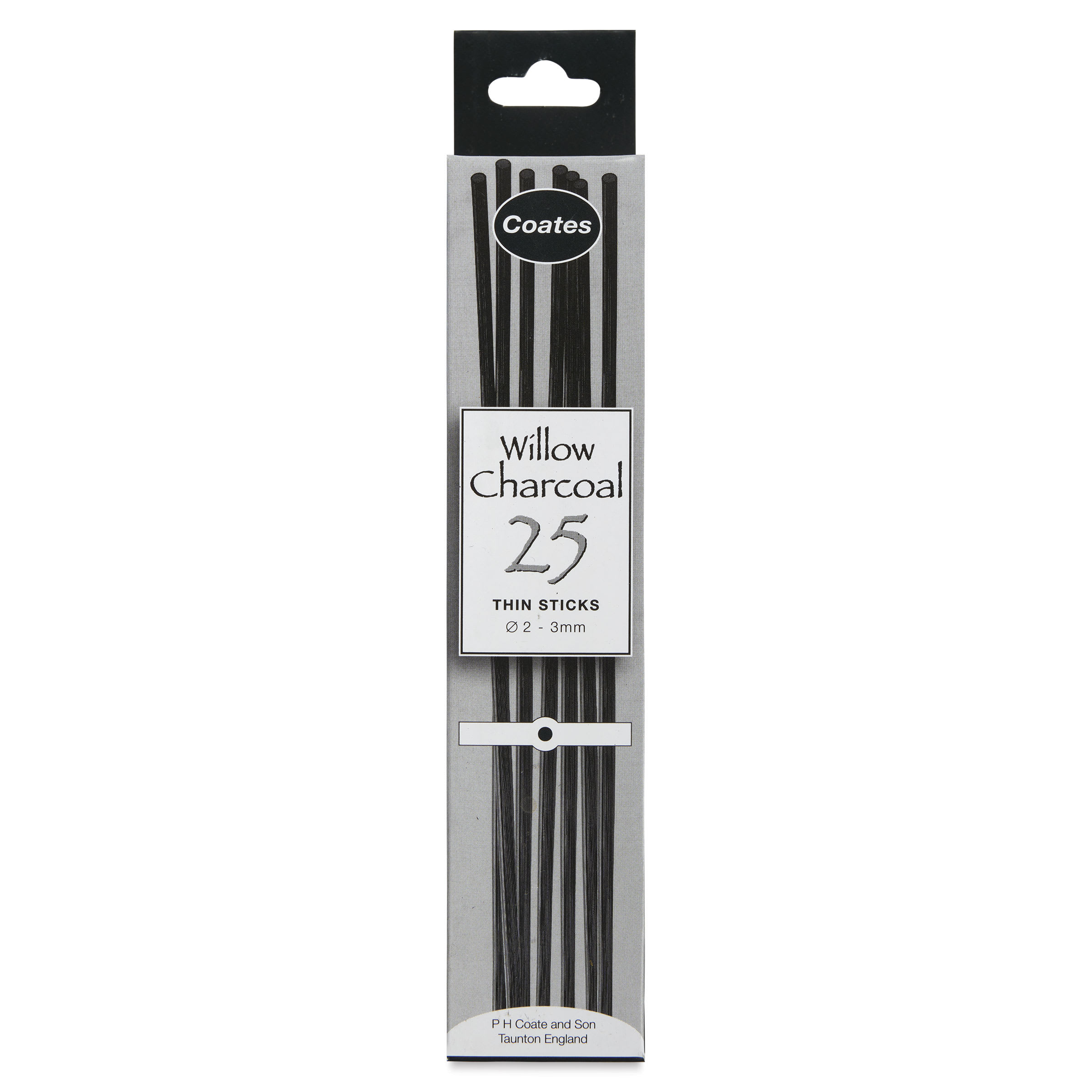 Coates Premium Artist's Willow Charcoal - Thin, Box of 25