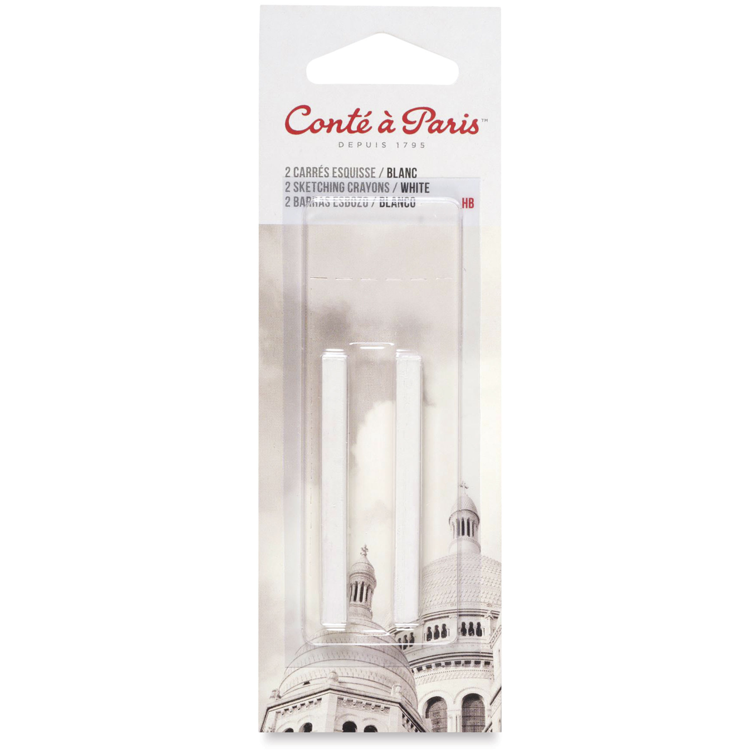 Conté à Paris Sketching Pastel Carrés - White, HB, Pack of 2