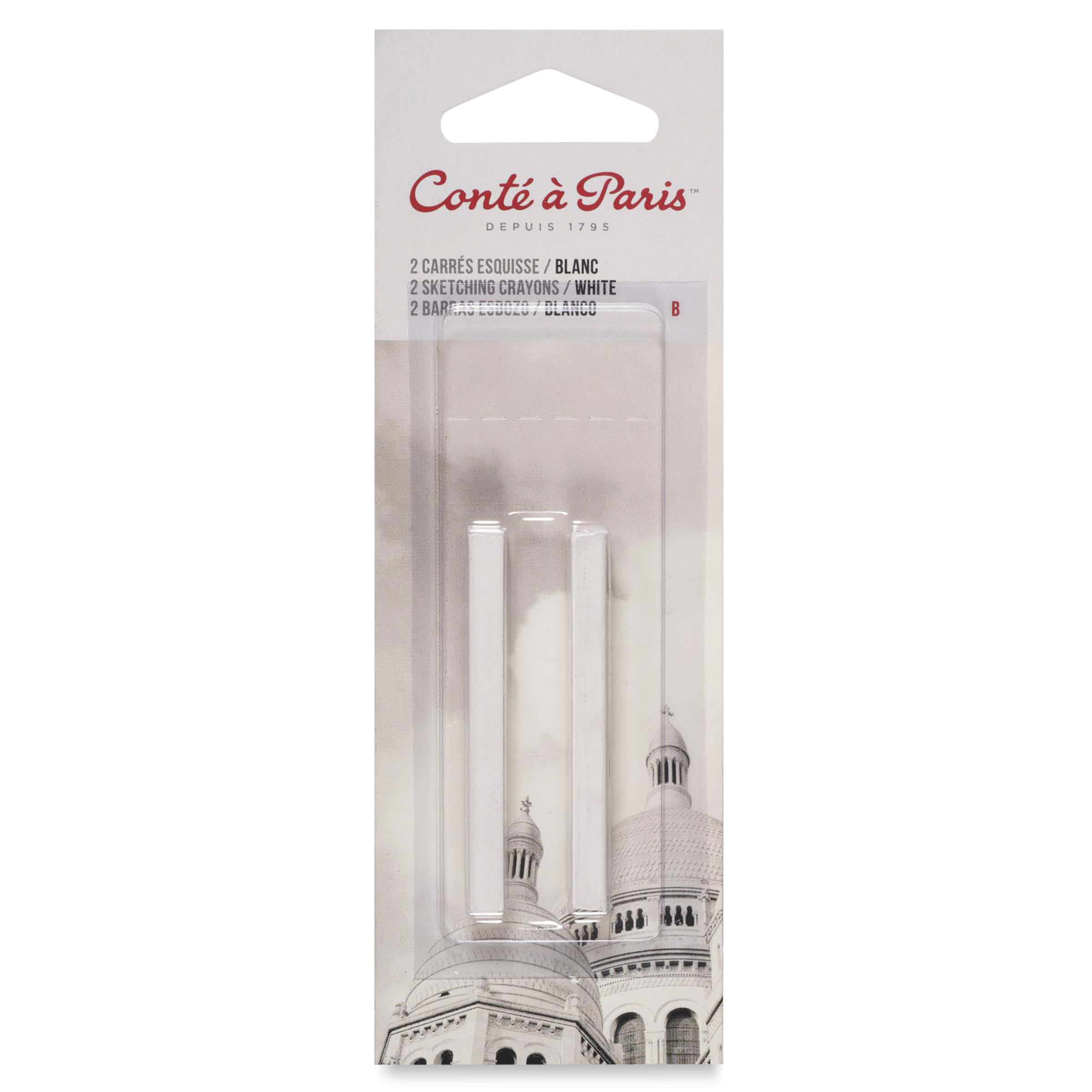 Conté à Paris Sketching Pastel Carrés - White, B, Pkg of 2