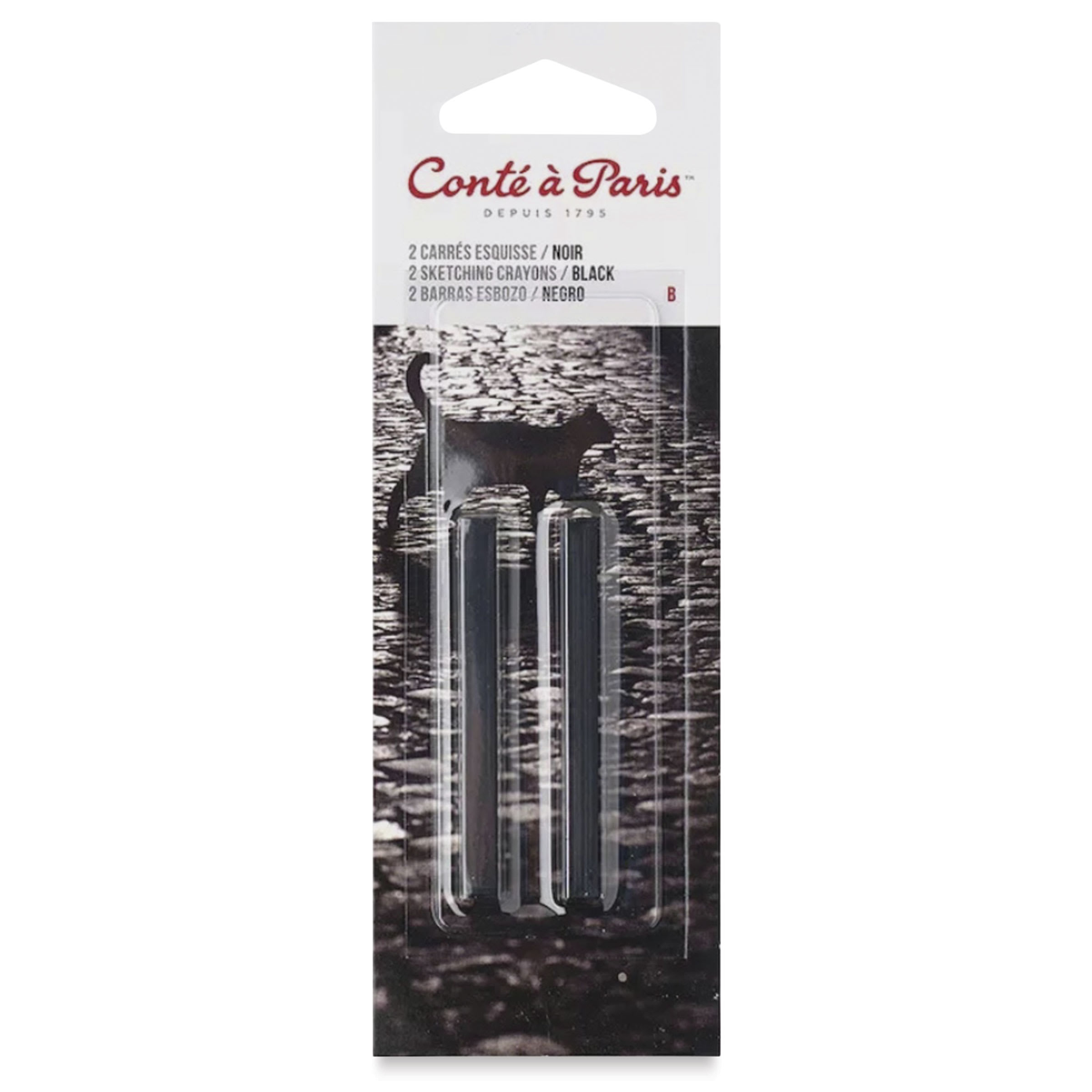 Conté à Paris Sketching Pastel Carrés - Pierre Noire, B, Pack of 2