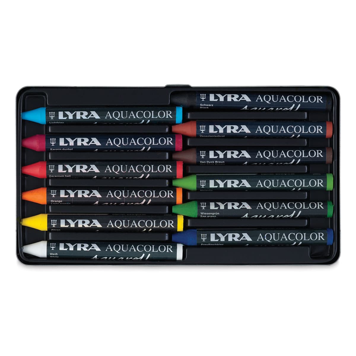 Lyra Aquacolor Water Soluble Crayon Pastels Set Tin, Assorted Colors, 12/Pack (LYXL5611120), Paper | Quill