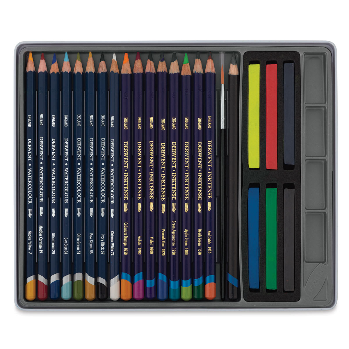 Derwent Watercolor Pencil Set - Assorted Colors, Tin Box , Set of 24