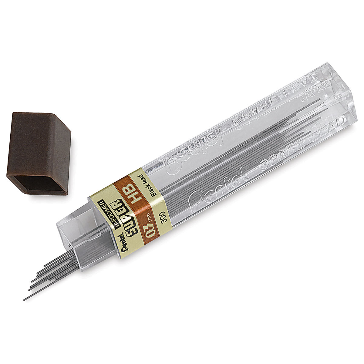 Pentel Super Hi-Polymer Lead Refill, 0.3mm, 12/Leads (300-HB), Black | Quill