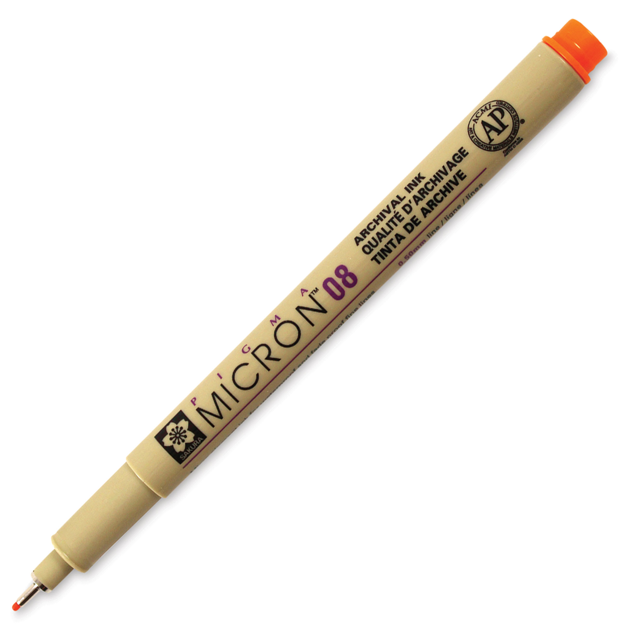 Pigma® Micron™ 08 Fine Line Pen By Sakura in Orange | 0.5 mm