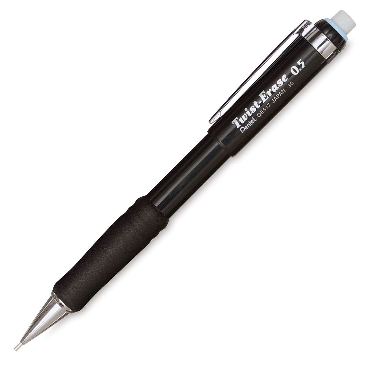 1077187 Twist-Eraser Iii Refillable Automatic Mechanical Pencil With Comfort Grip, Lead And Eraser, 0.5 Mm Protective Tip - Black
