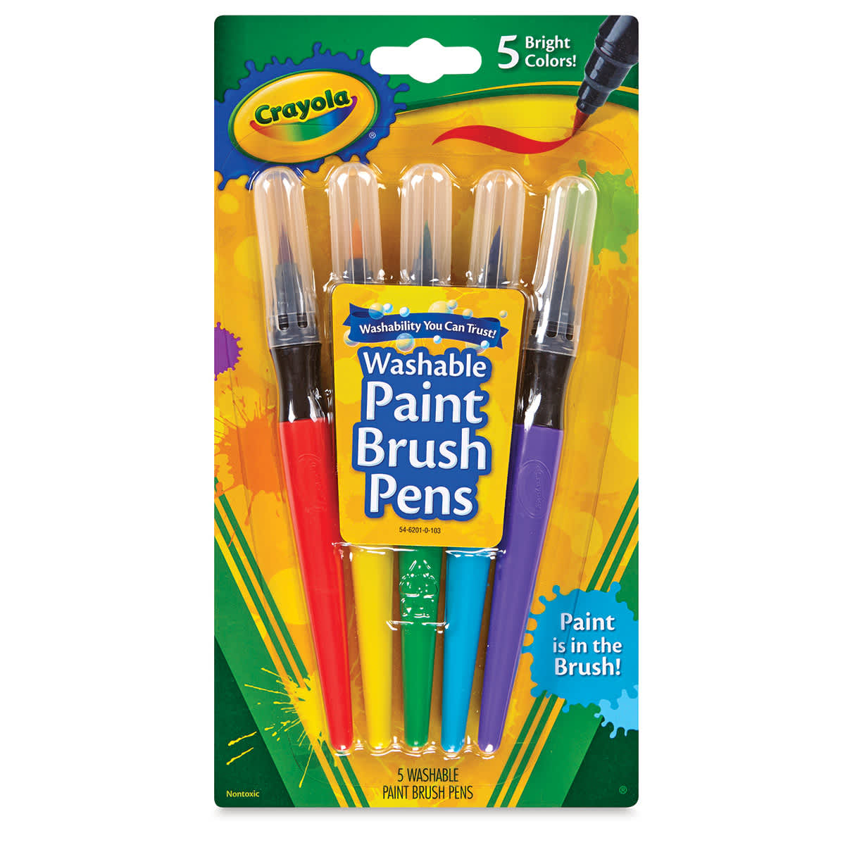 Crayola® Paint Brush Pens, Classic, Assorted Colors, Pack Of 5