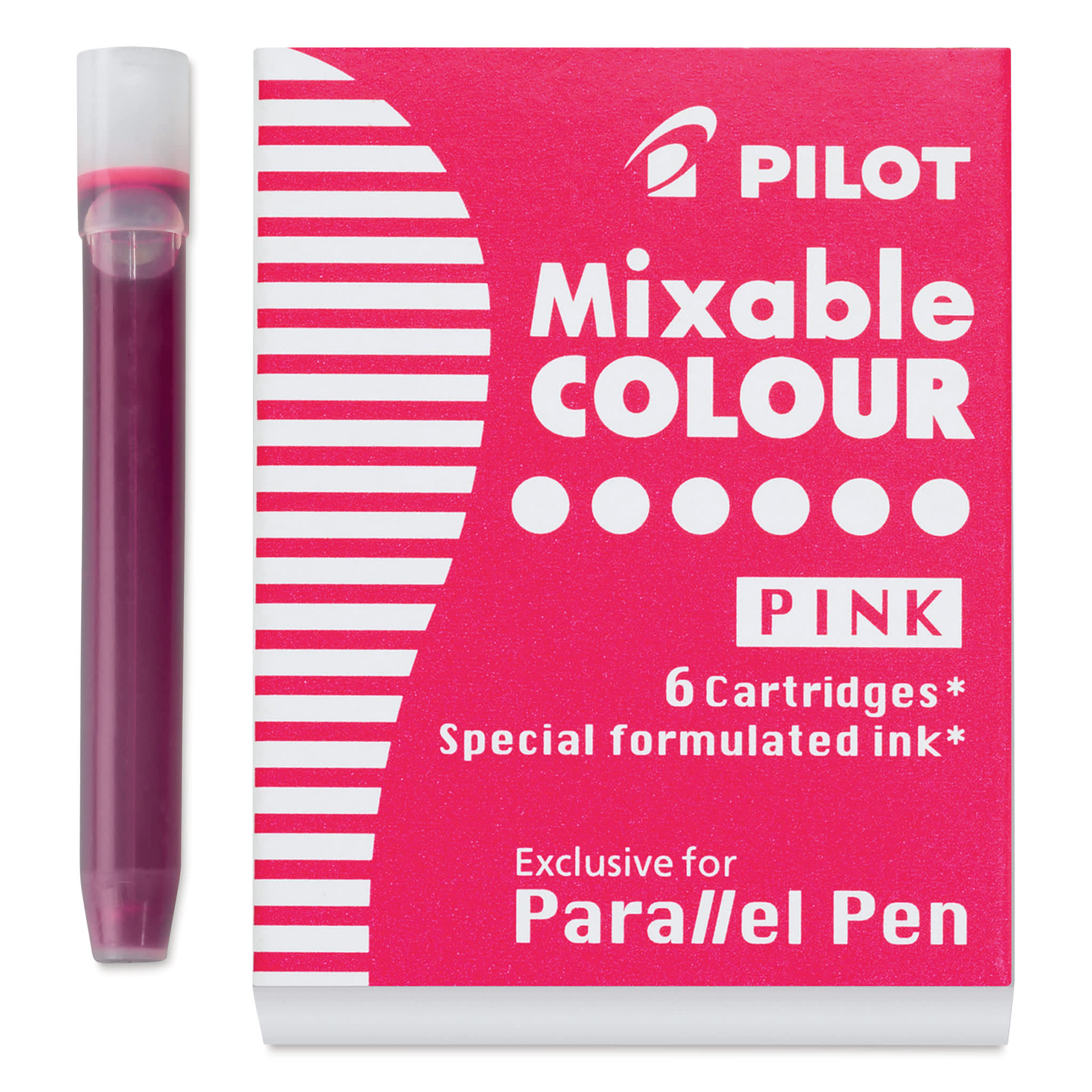 Pilot Parallel Pen Mixable Colour Ink Refills  Pink Pkg of 6