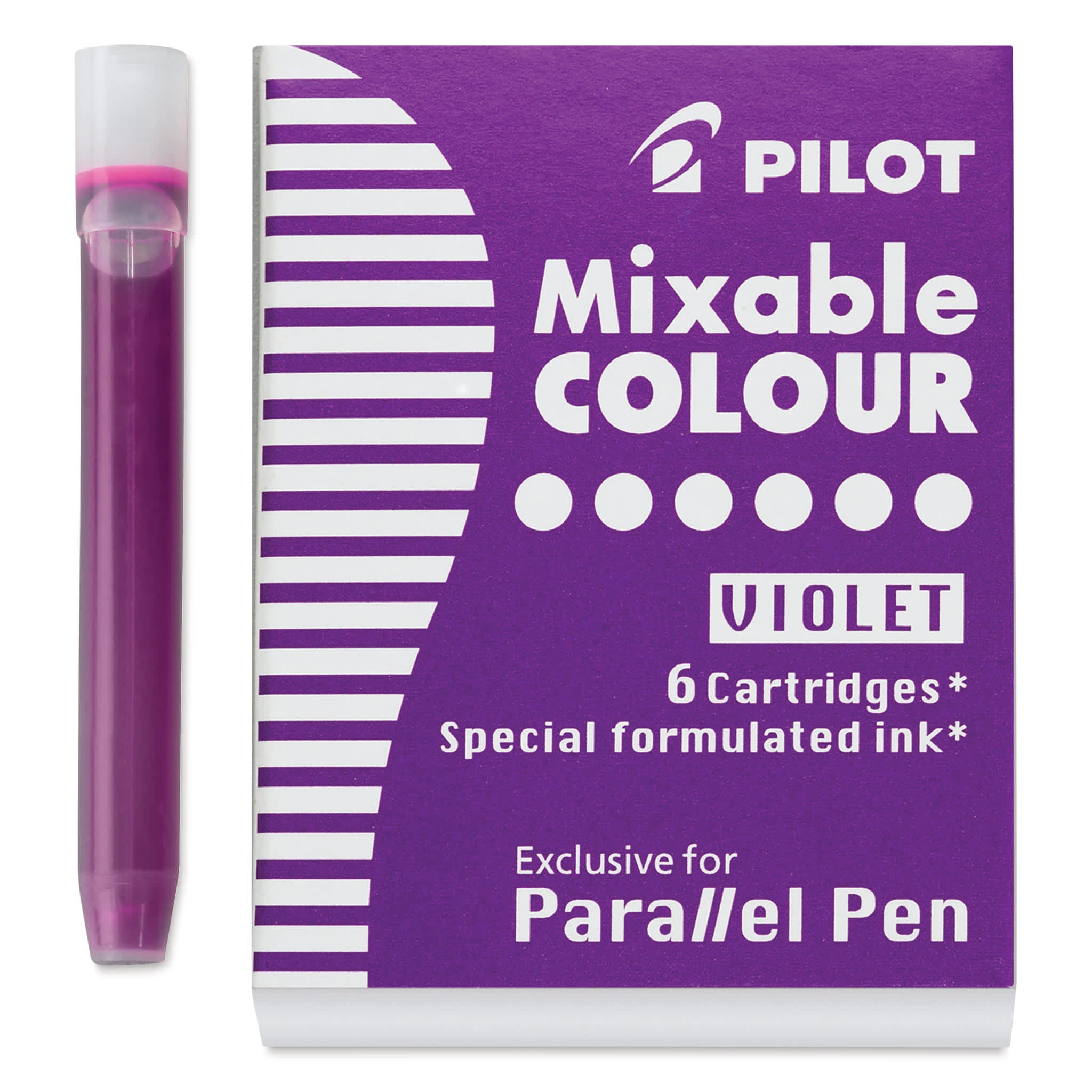 Pilot Parallel Pen Mixable Colour Ink Refills  Violet Pkg of 6