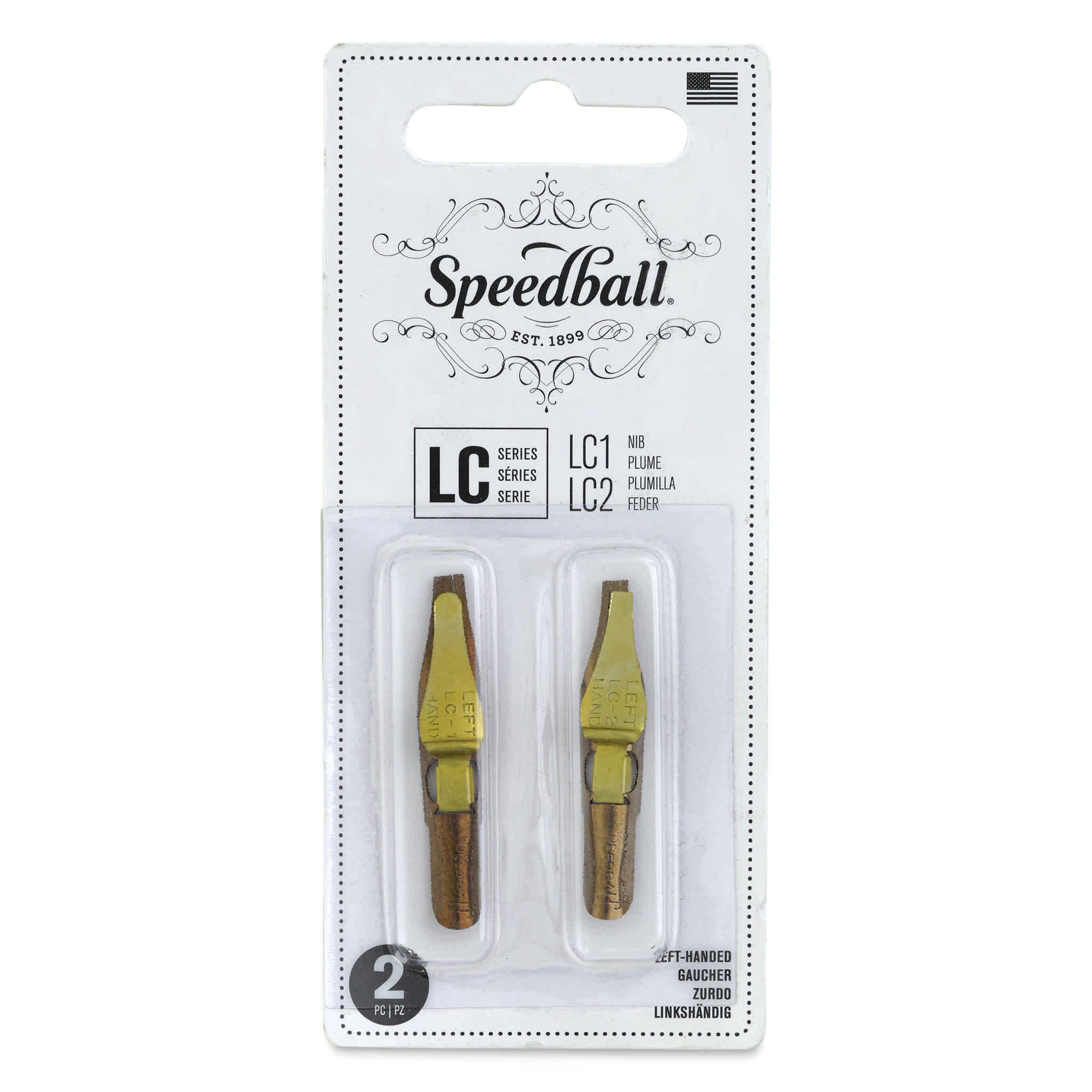 Speedball Broad Edge C-Series Flat Calligraphy Nibs - LC1 and LC2, Left-Handed, Set of 2