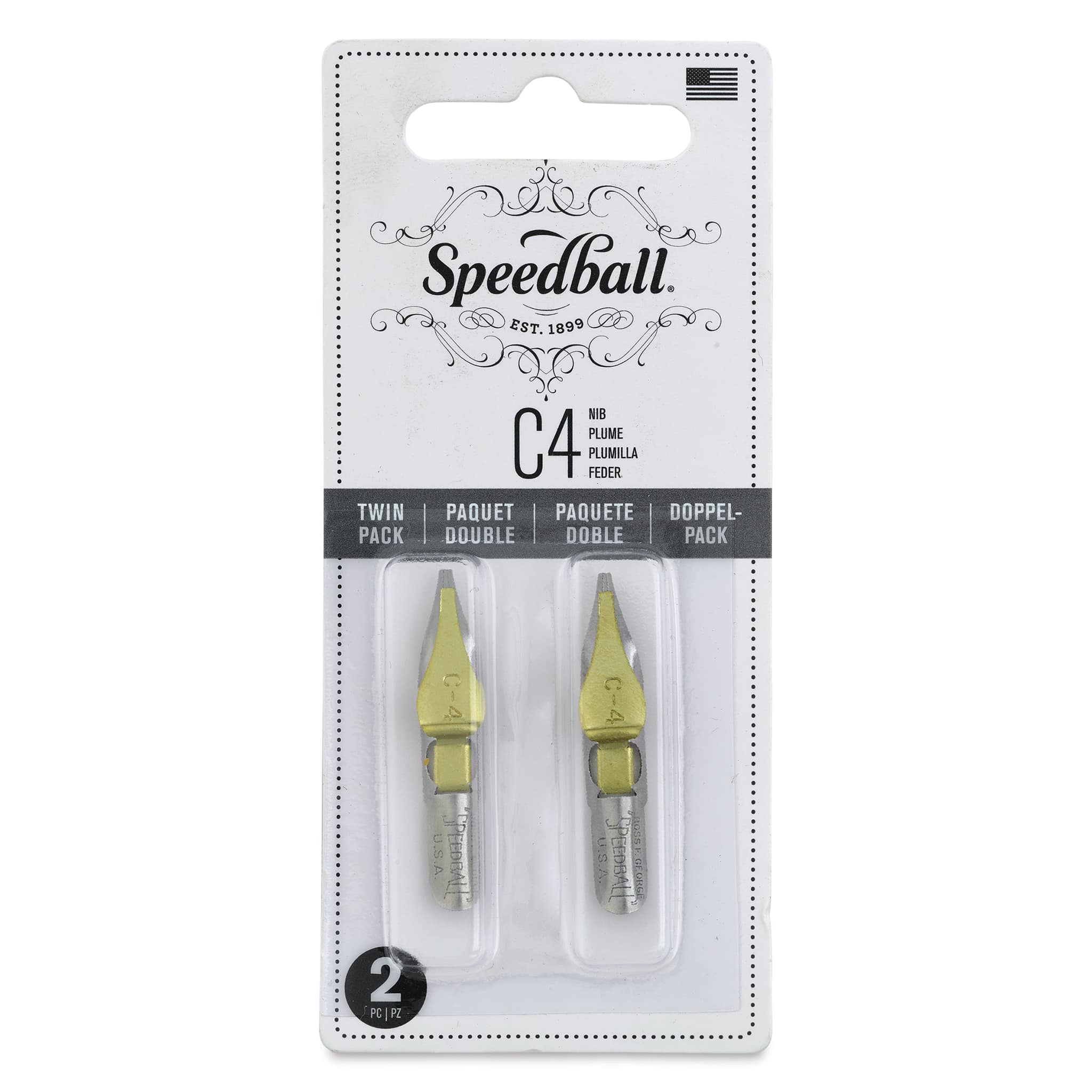 Speedball Broad Edge C-Series Flat Calligraphy Nibs - C4, Pkg of 2