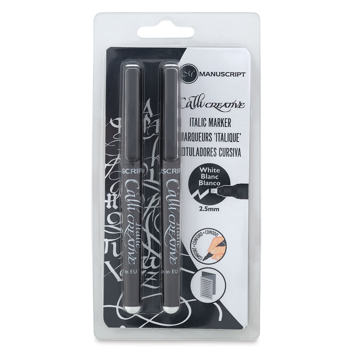Manuscript CalliCreative Italic Marker - White, Pkg of 2