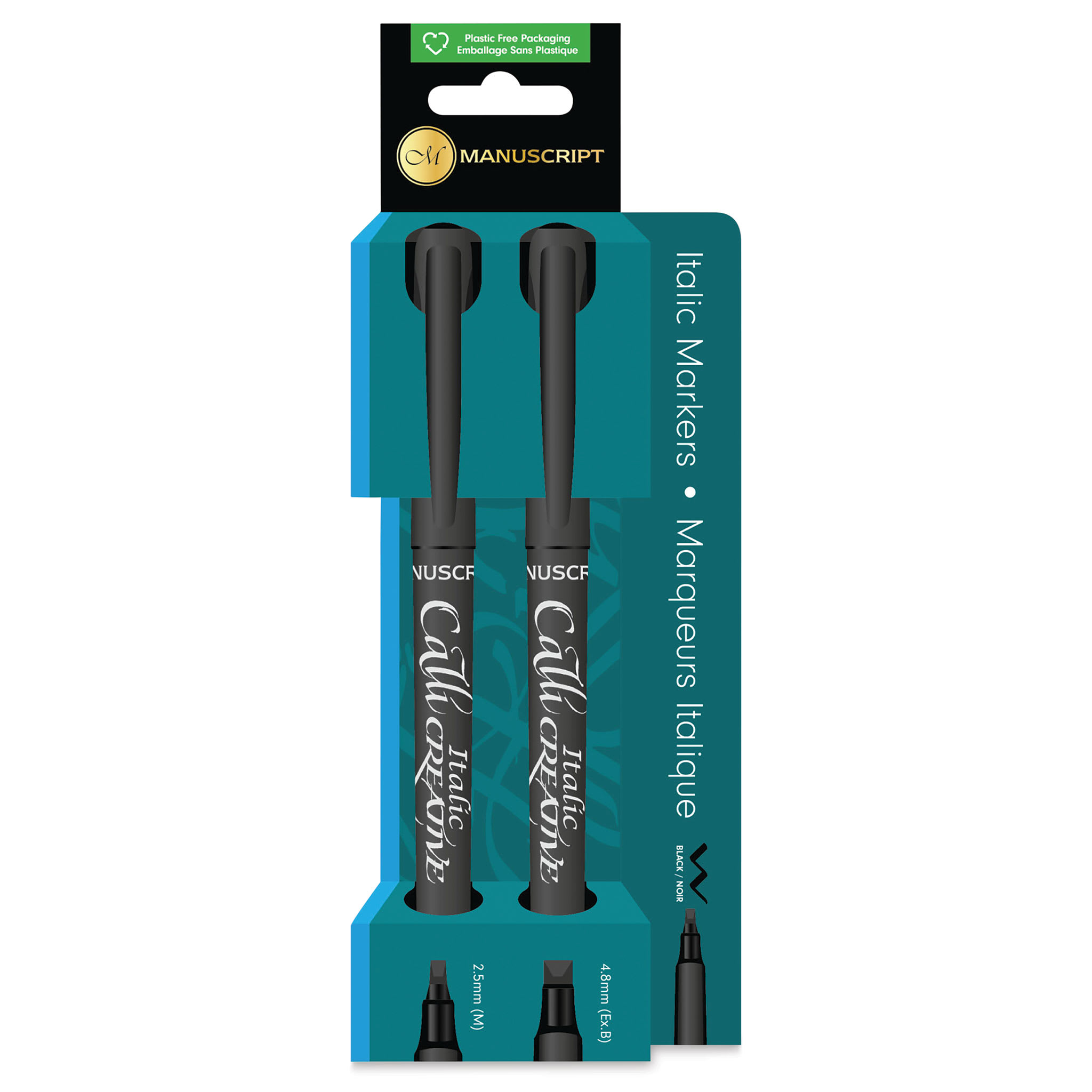 Manuscript CalliCreative Italic Marker - Black, Pkg of 2