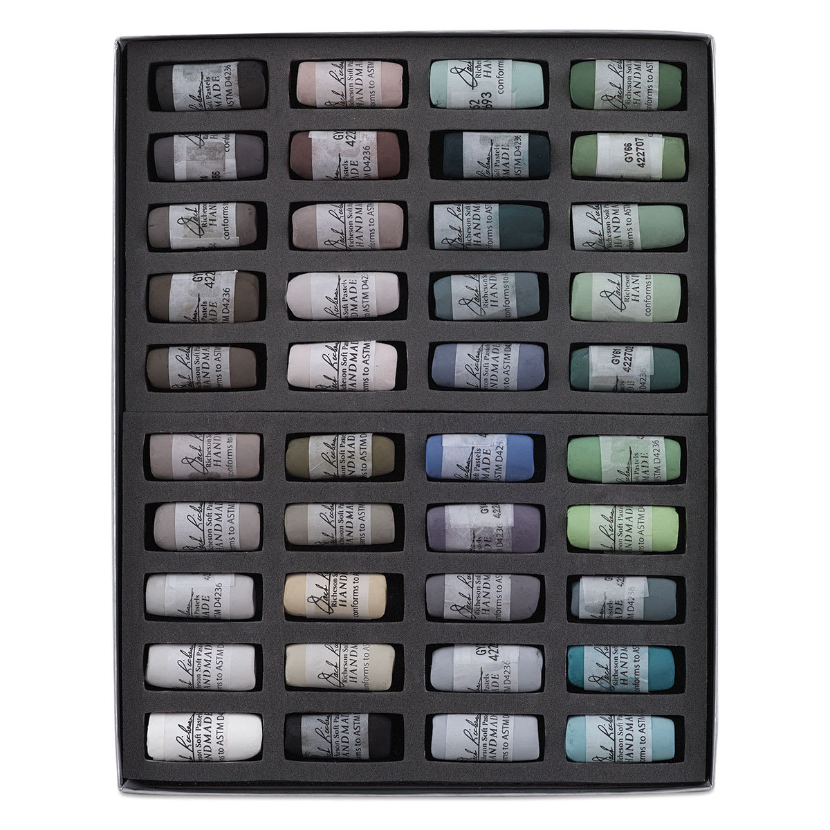 Richeson Soft Handrolled Pastels - Greys, Set of 40