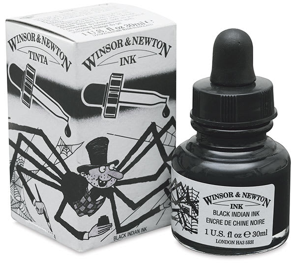 Winsor & Newton™ Draw Ink, Black Indian Ink | 1 fl oz