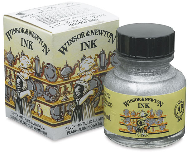 Winsor & Newton Drawing Ink - 30 ml, Silver