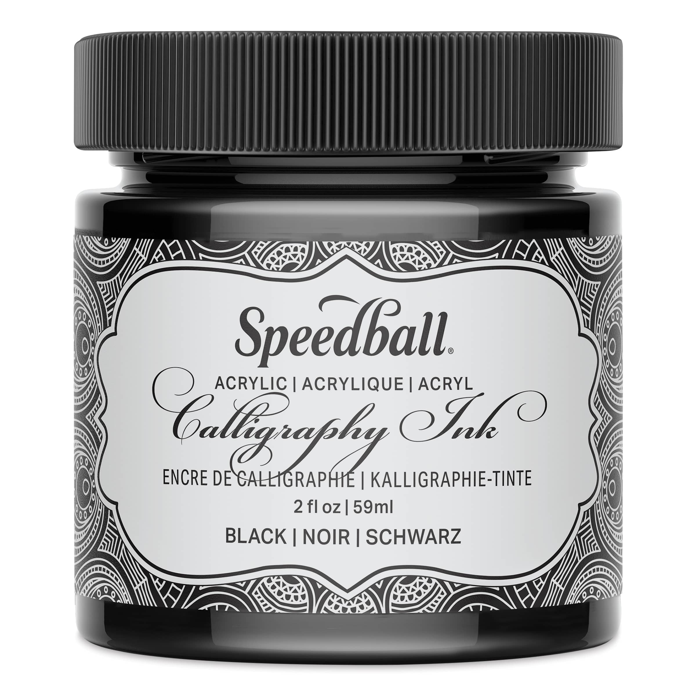12 Pack: Speedball® Super Pigmented Acrylic™ Ink, 2 oz in Super Black | 2 fl oz