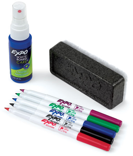 Expo Dry Erase Starter Set, Ultra Fine Tip, Assorted Colors, 5/Set (1884310) | Quill