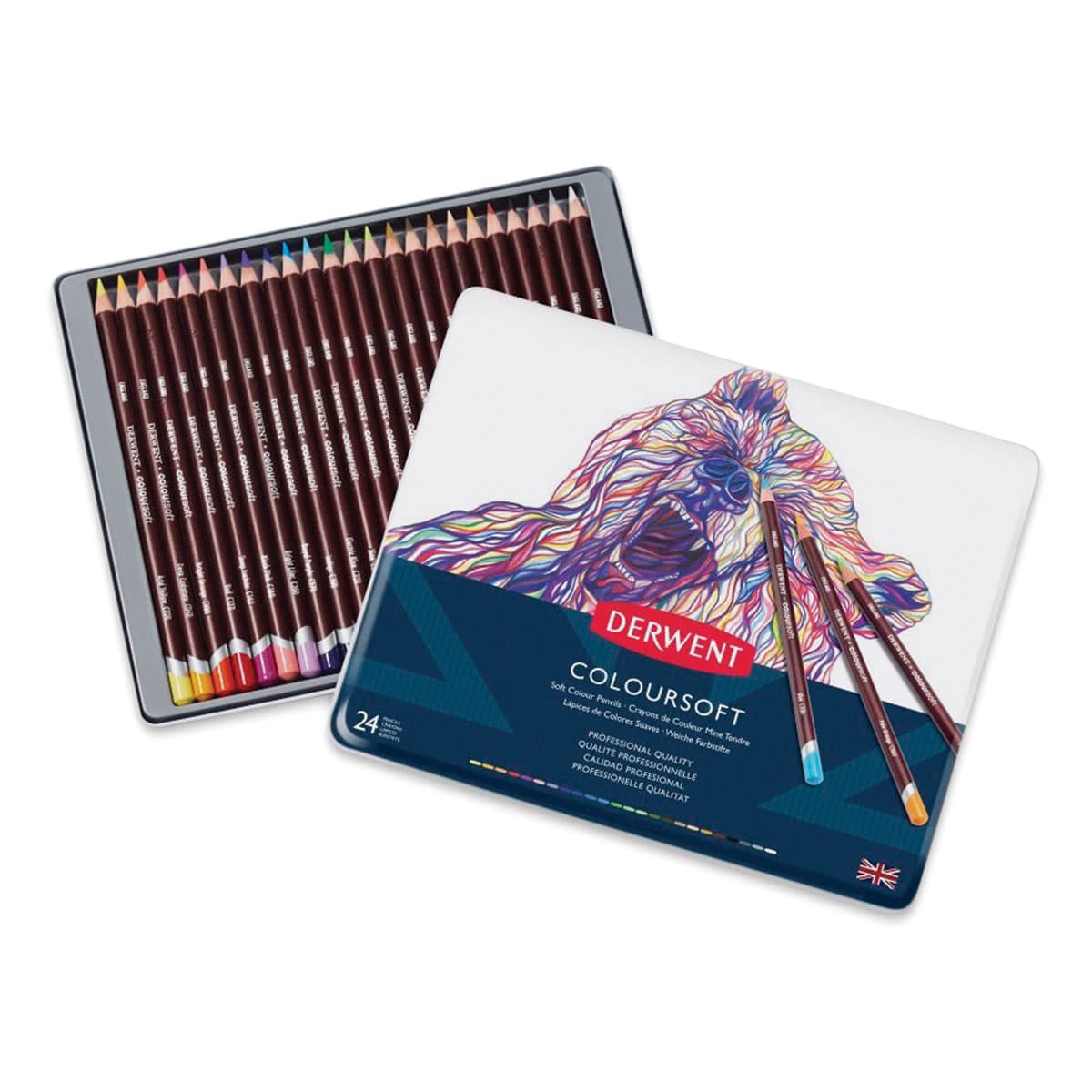 Derwent Coloursoft Pencil Set - Set of 24, Assorted Colors