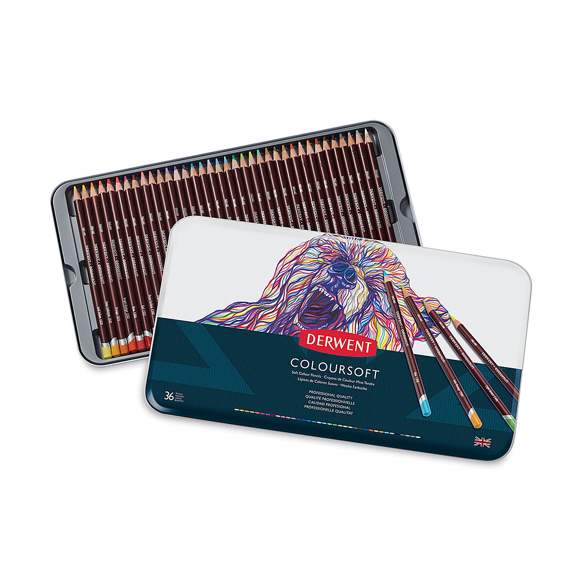 Derwent Coloursoft Pencil Set - Set of 36, Assorted Colors
