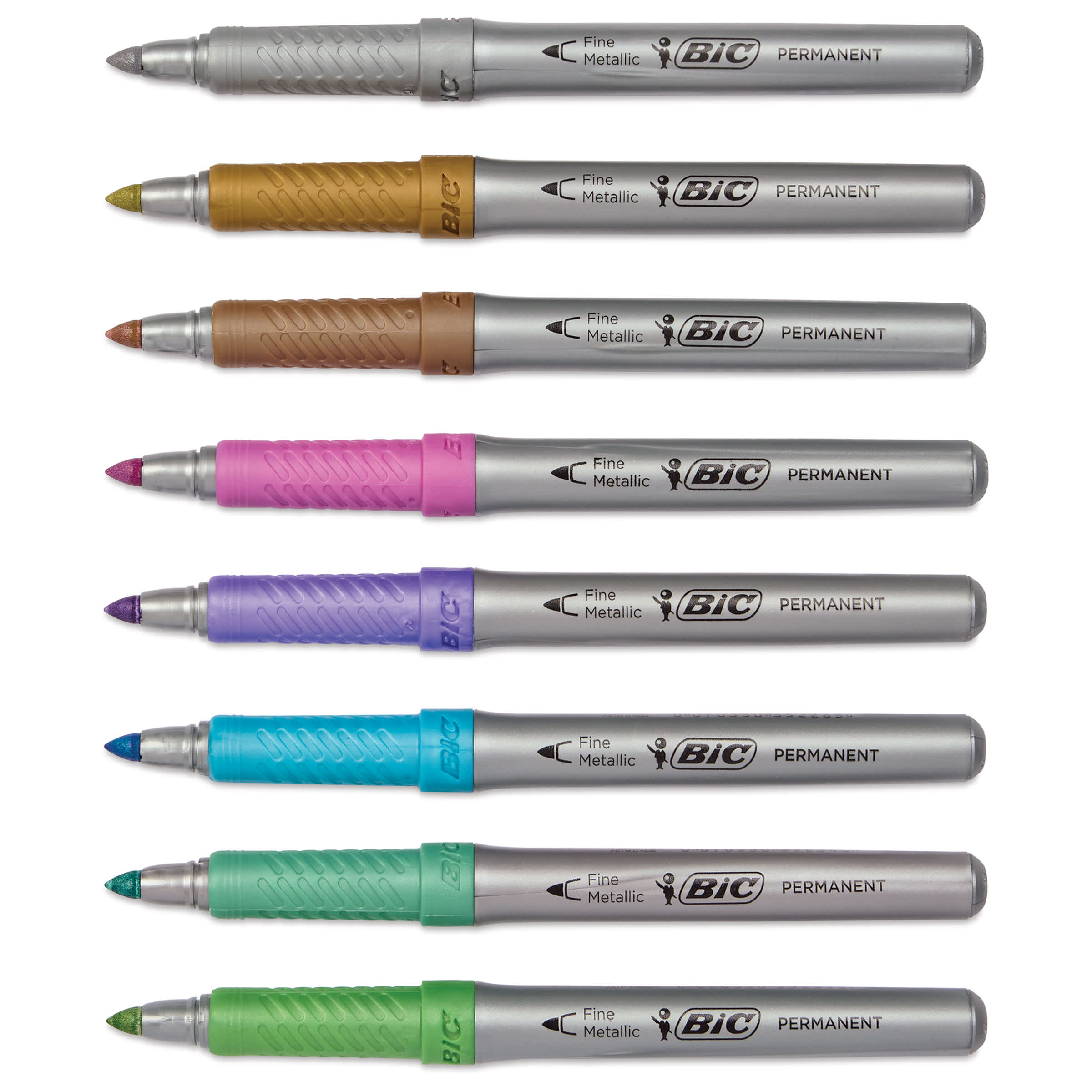 Bic Intensity Permanent Markers - Metallic Colors, Fine Tip, Set of 8