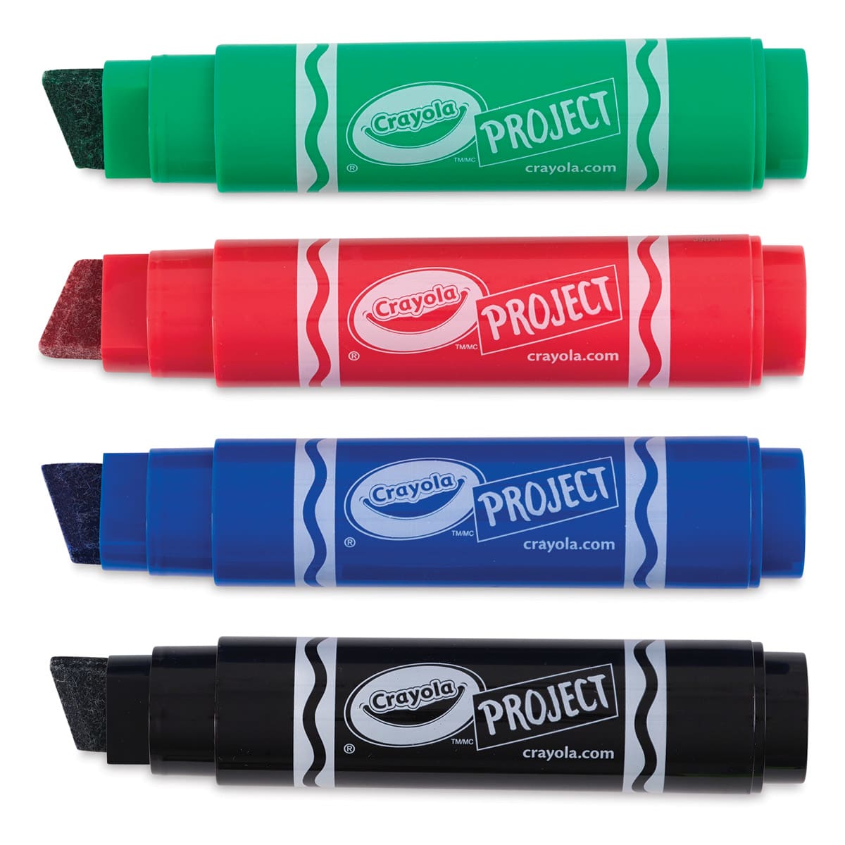 Crayola Xl Classic Poster Markers, Bold Marker Point, Chisel Marker Point Style, Black, Green, Blue, Red, 4/Pack