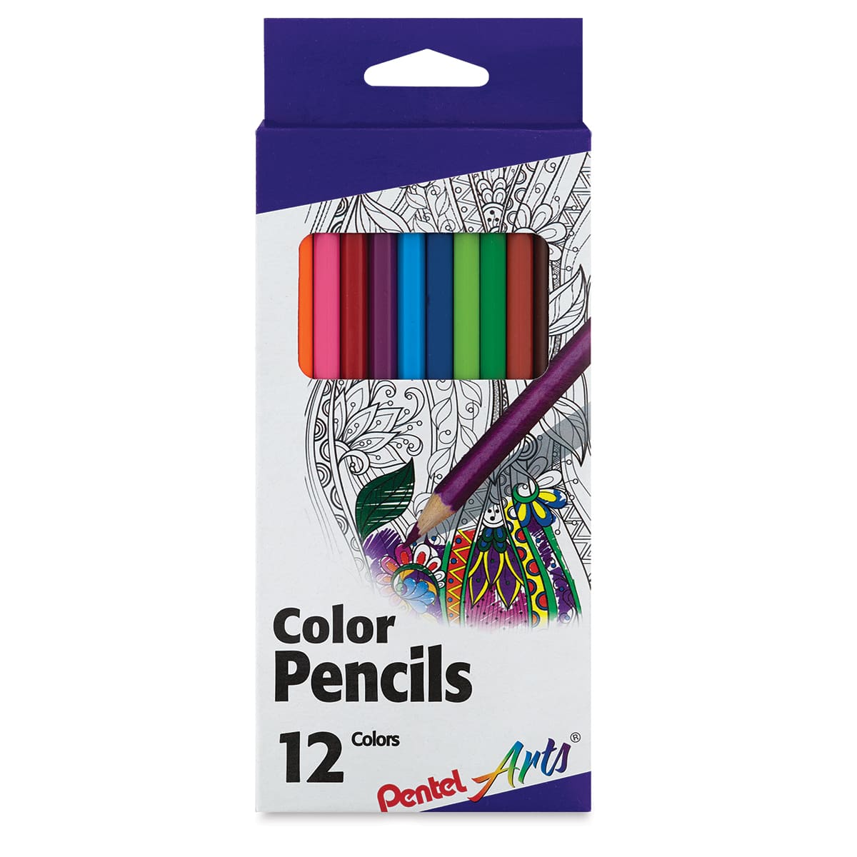 Pentel Arts Color Pencils, Assorted Colors, 12 Pack (CB8-12)