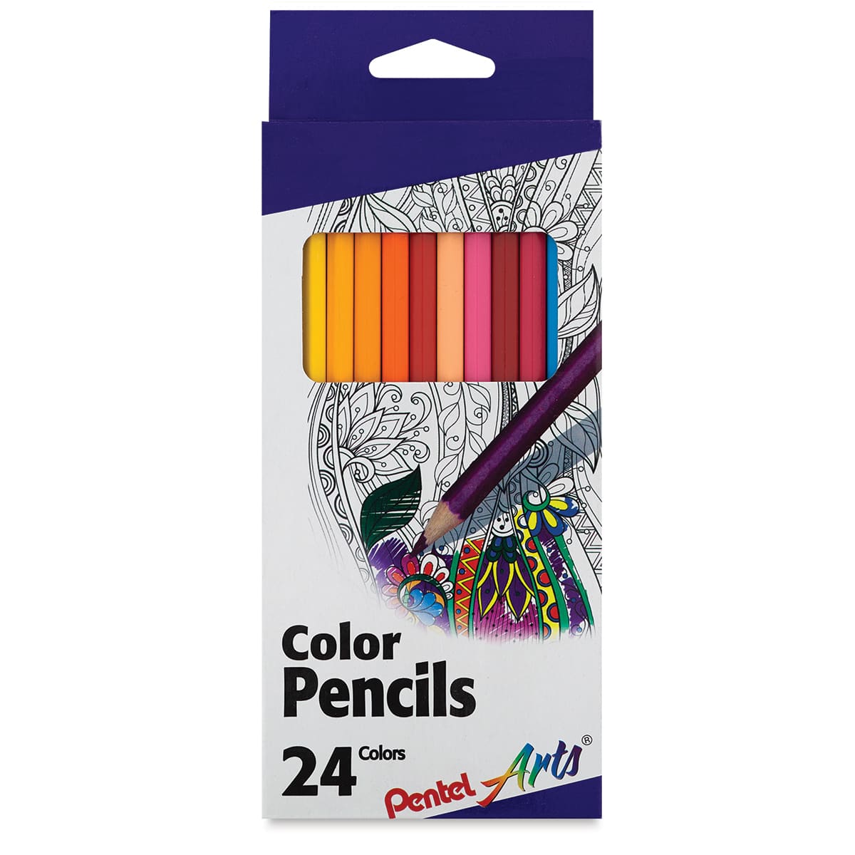 Pentel Arts Color Pencils, Assorted Colors, 24 Pack (CB8-24)