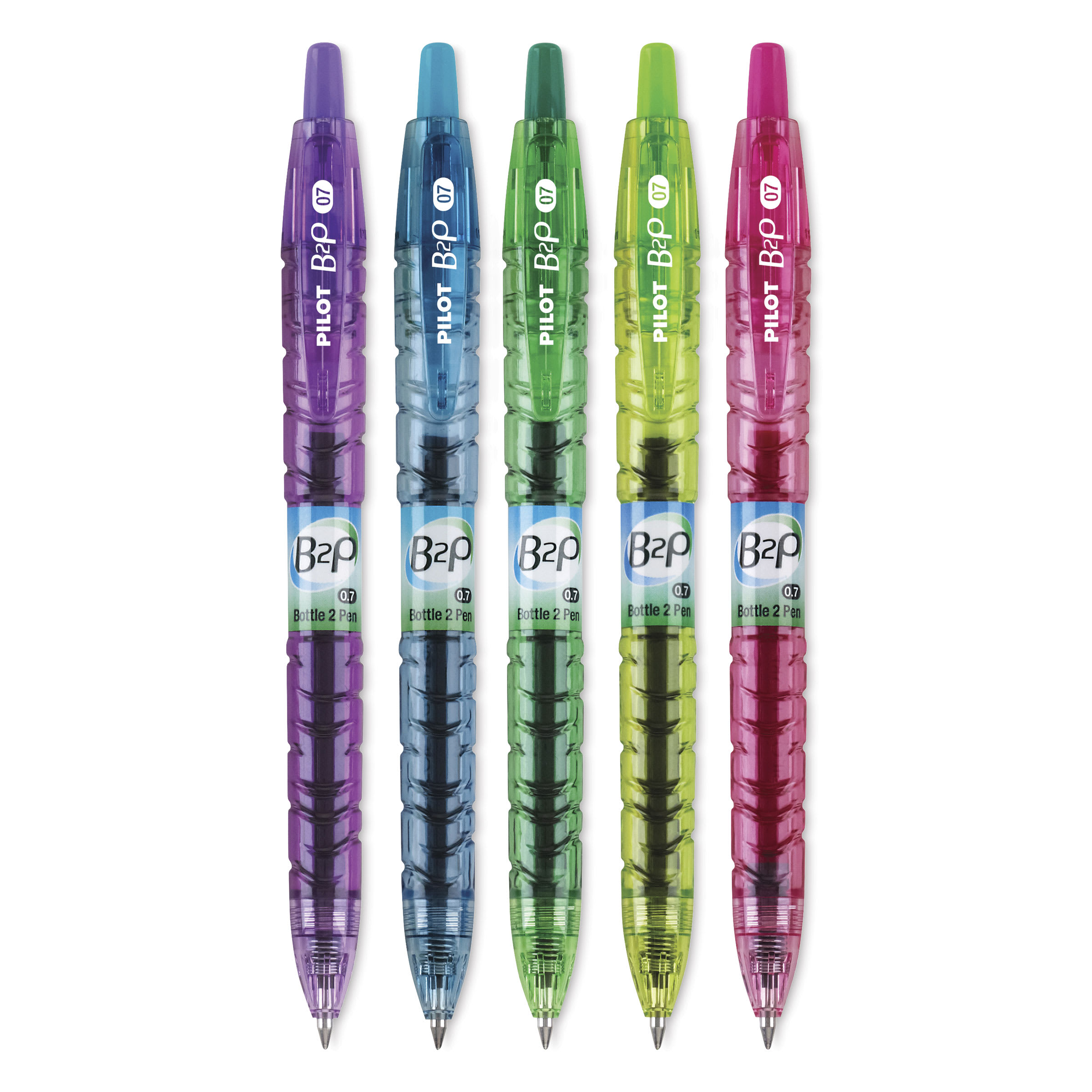 Pilot B2P Bottle-2-Pen Recycled Fine 0.7 mm Gel Pen - Assorted Ink and Barrel Colors (5/Pack)