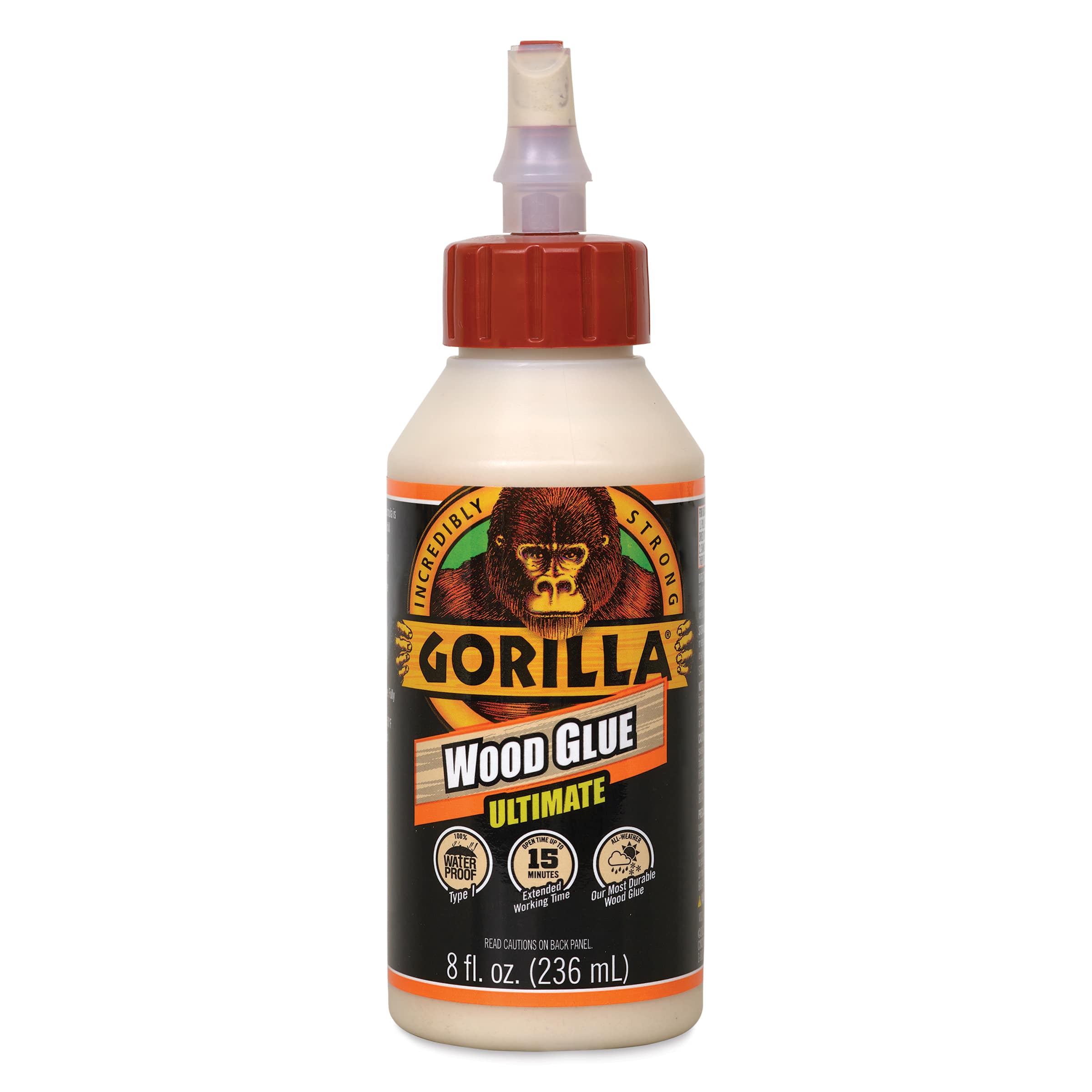 Gorilla Glue Ultimate Waterproof Wood Glue, 8 Ounce, Natural Wood Color (104404)