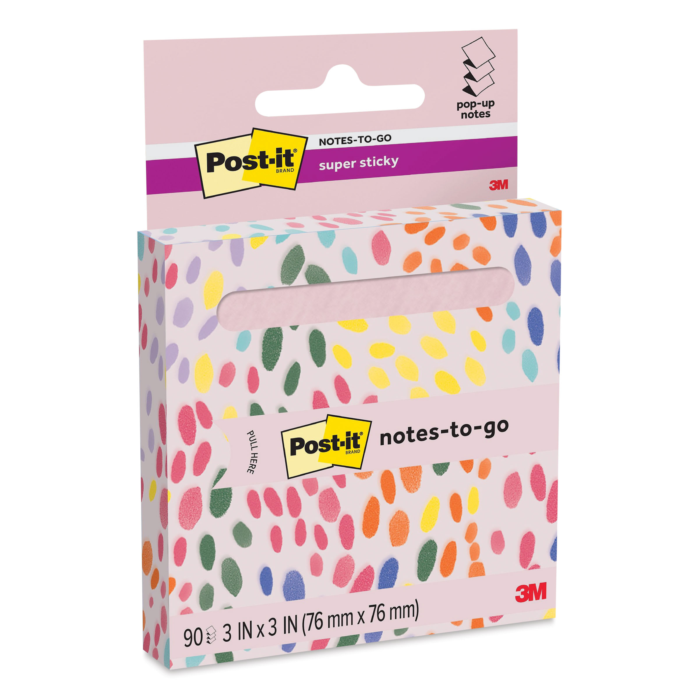 Post-it Super Sticky Notes-to-go Pop-Up Notes - Pink Salt, 3" x 3"