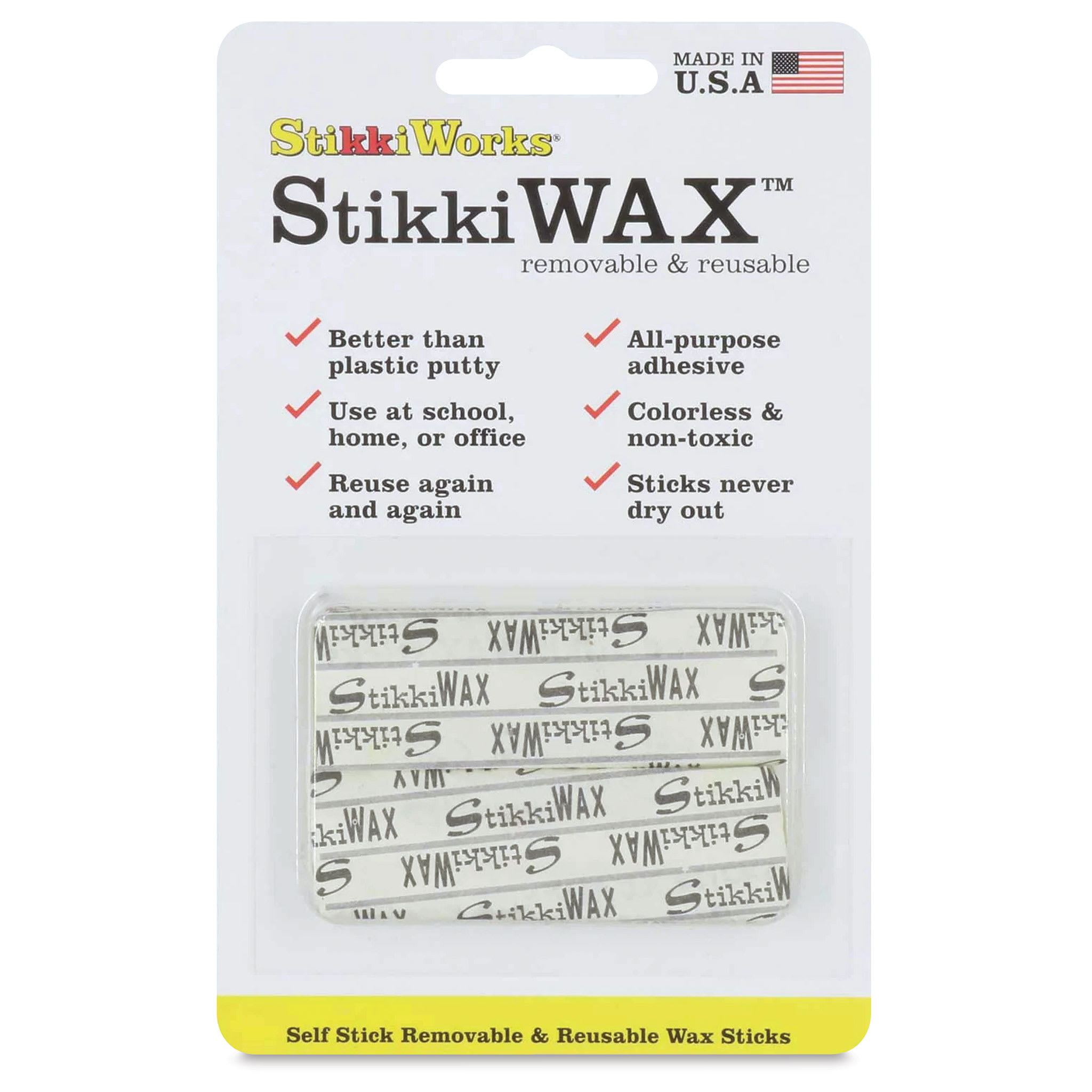 StikkiWorks Reusable Adhesive StikkiWAX, 12/Pack (STK02010)