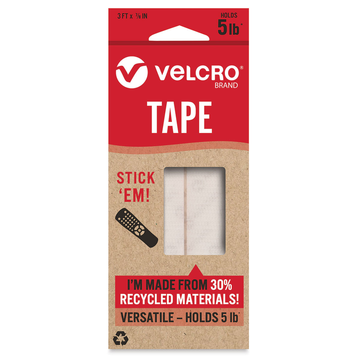 Velcro Brand ECO Collection Tape White 3 ft x 78