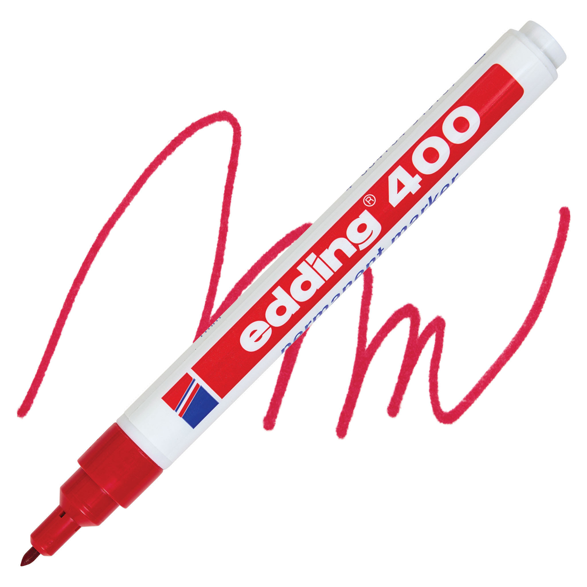 Edding Permanent Marker - Red, 400 Series, Bullet Nib, 1 mm