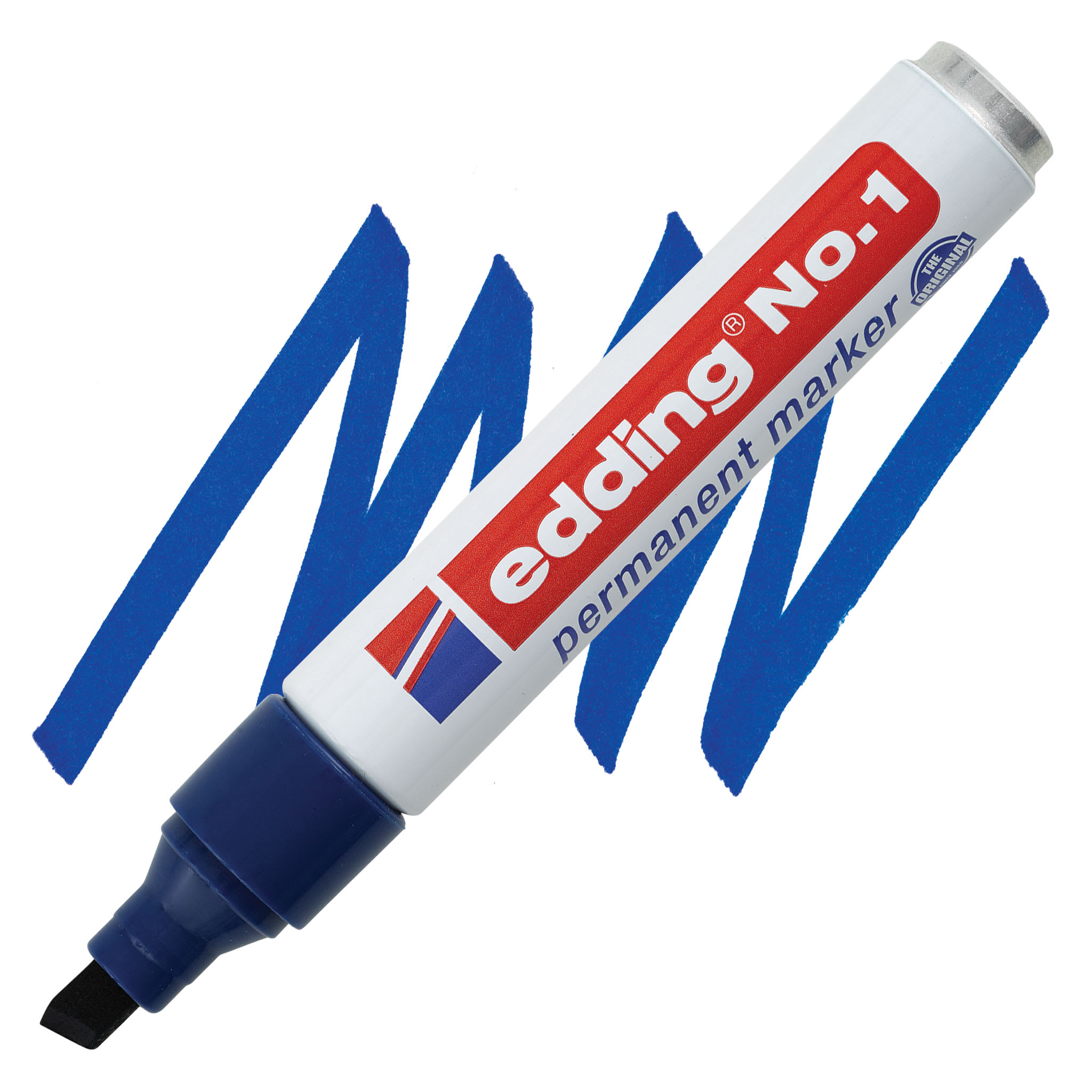 Edding Permanent Marker - Blue, No.1, Chisel Nib, 1-5 mm