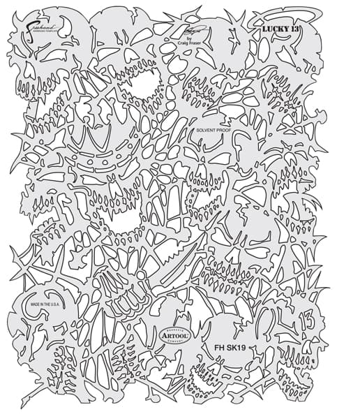 Artool The Return Of Skull Master Freehand Airbrush Templates By Craig Fraser Lucky 13 (FH SK19 SP) | Quill