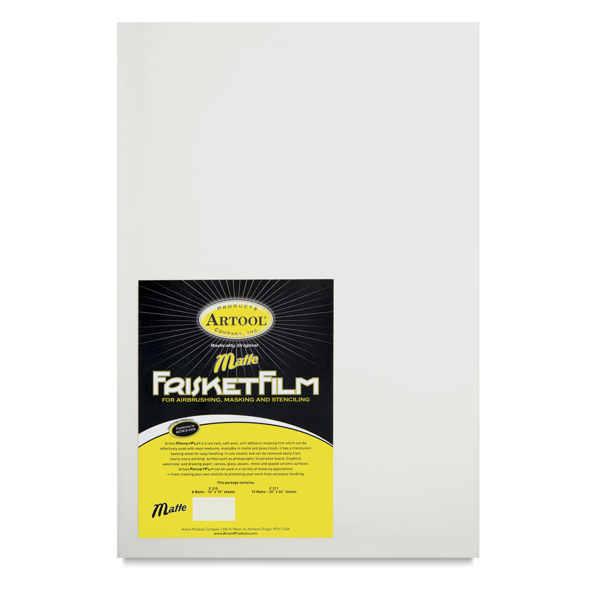 Artool FrisketFilm - 10" x 15", Matte, Pkg of 8 Sheets