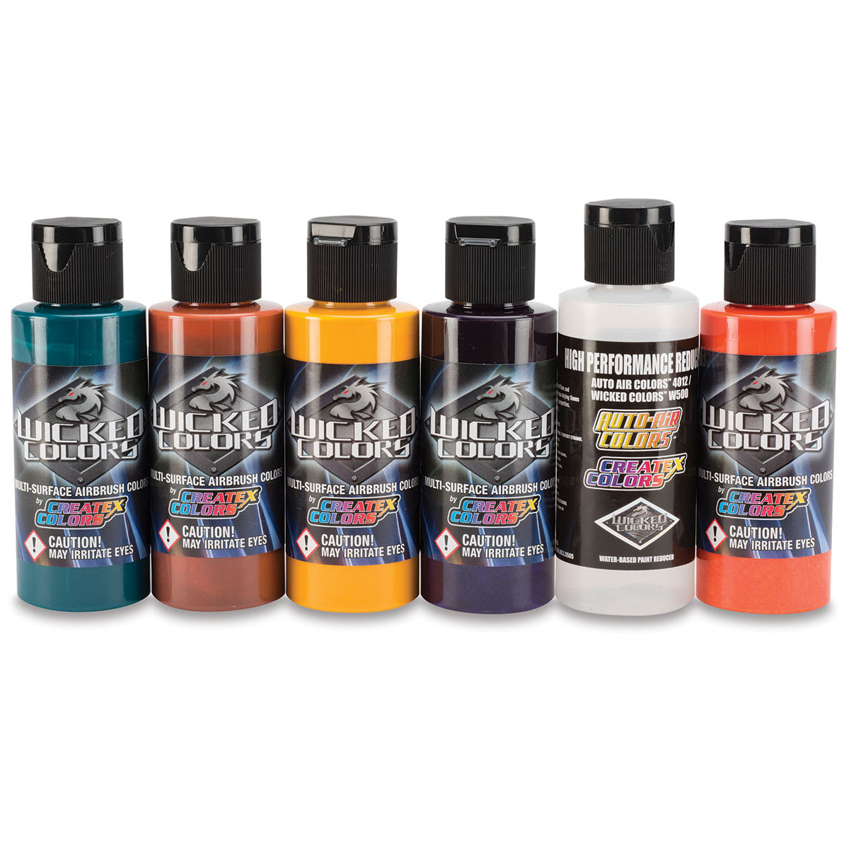 Createx Wicked Colors Airbrush Color - 2 oz, Set of 6, Secondary