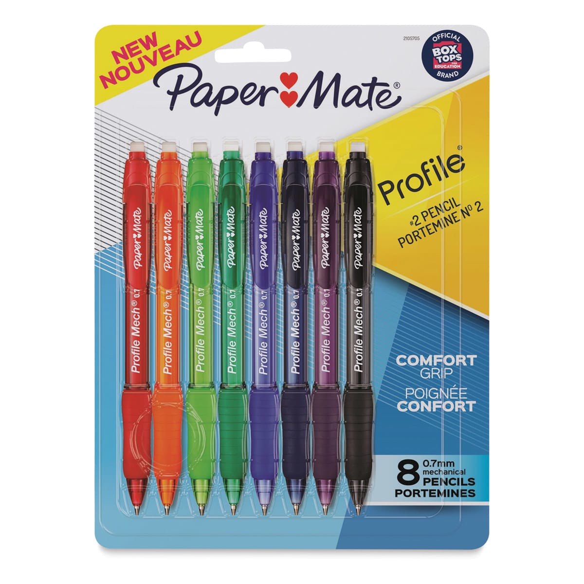 Paper Mate Profile Mech Mechanical Pencil, 0.7mm, #2 Medium Lead, 8/Pack (2105705) | Quill