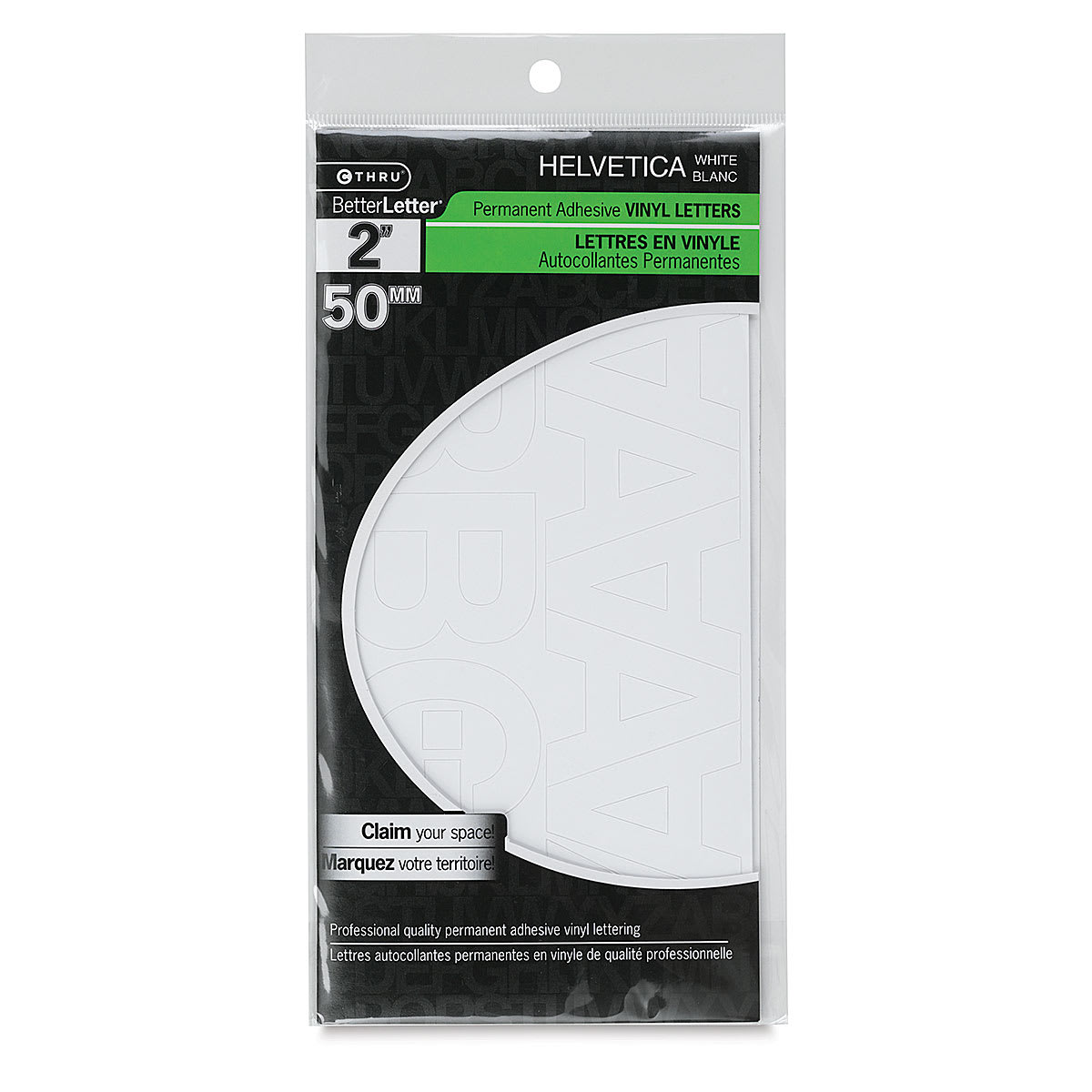 Westcott BetterLetter Self-Adhesive Vinyl Letters  2 Permanent Letters, Helvetica, White