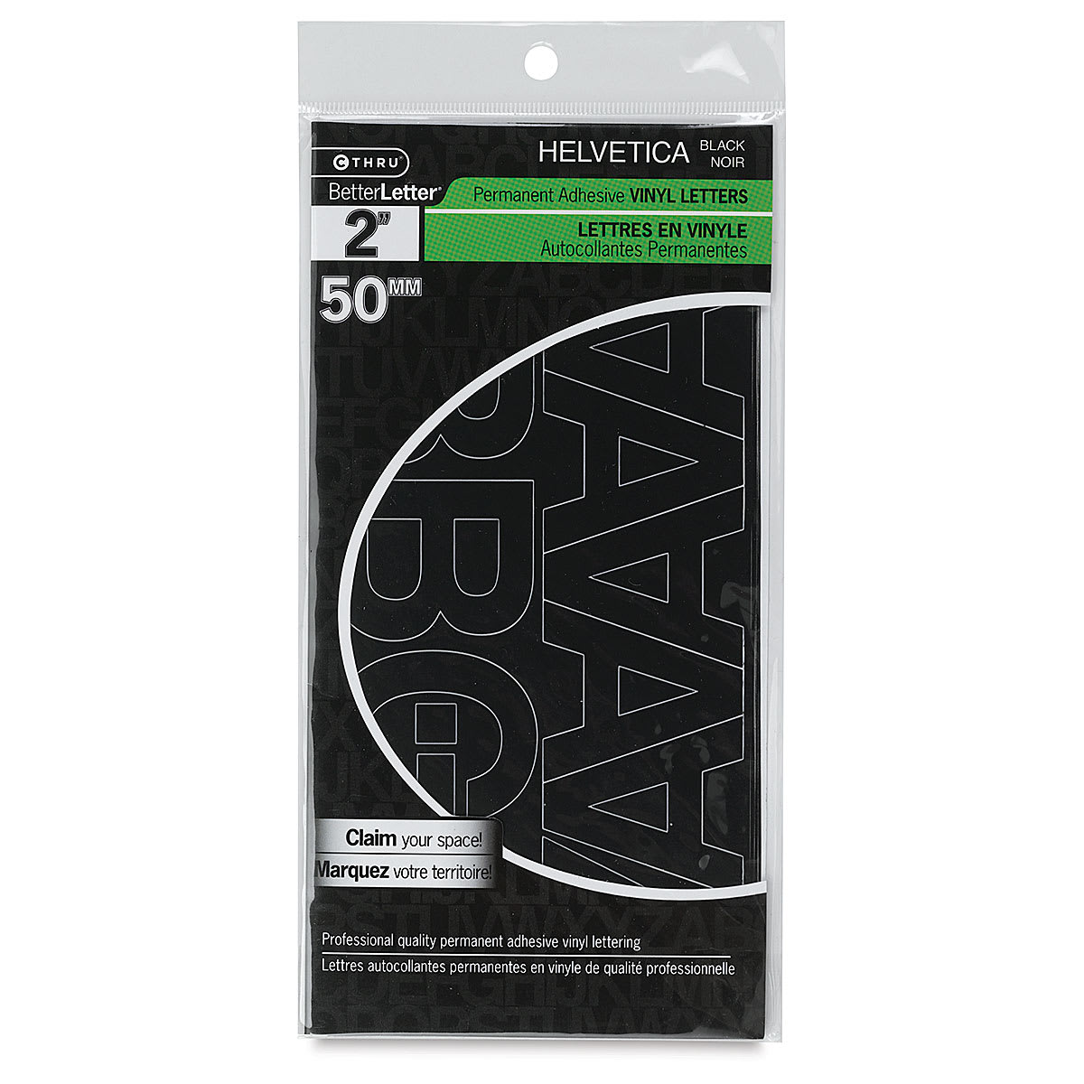 Westcott BetterLetter Self-Adhesive Vinyl Letters  2 Permanent Letters, Helvetica, Black