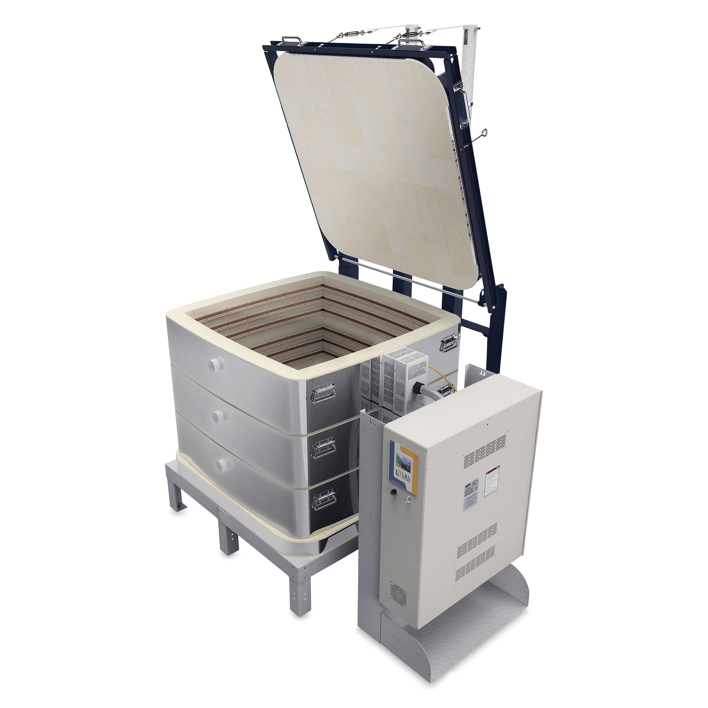 L&L Davinci Square Kiln - X3227-D-208V-1P, Cone 10, 86.7A, 27" H x 30-1/2" W x 30-1/2" D