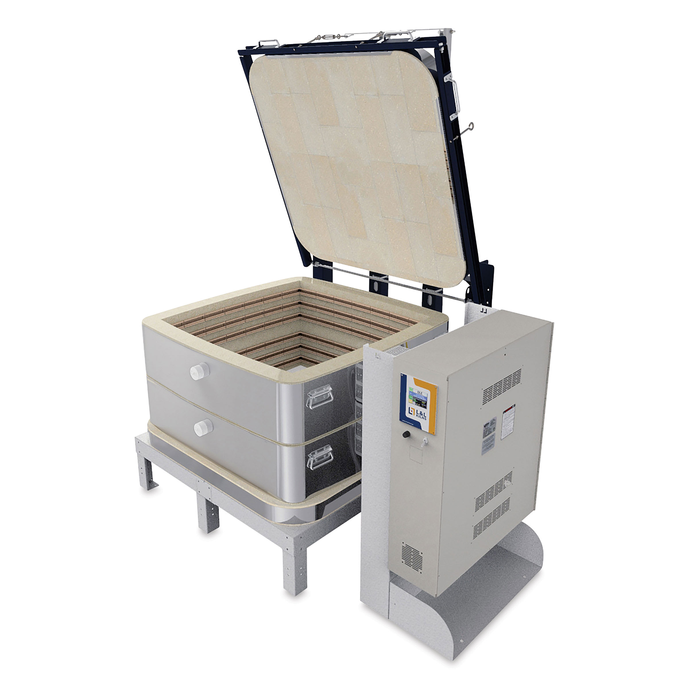 L&L Davinci Square Kiln - XB3218-D, Cone 10, 240V-3P, 51.2A, 18" H x 30-1/2" W x 30-1/2" D