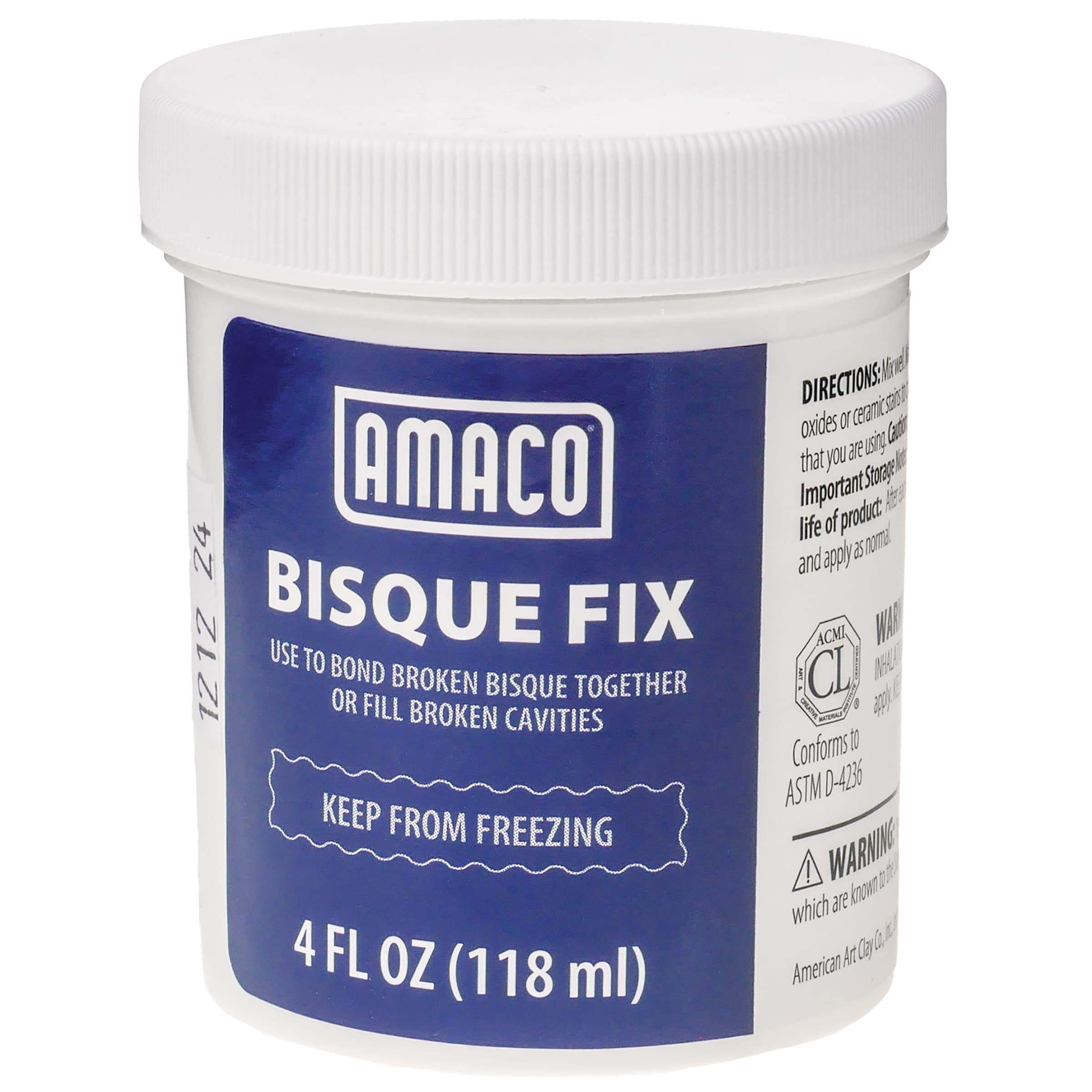 American Art Clay 2002918 4 oz Jar Bisque Fix, White