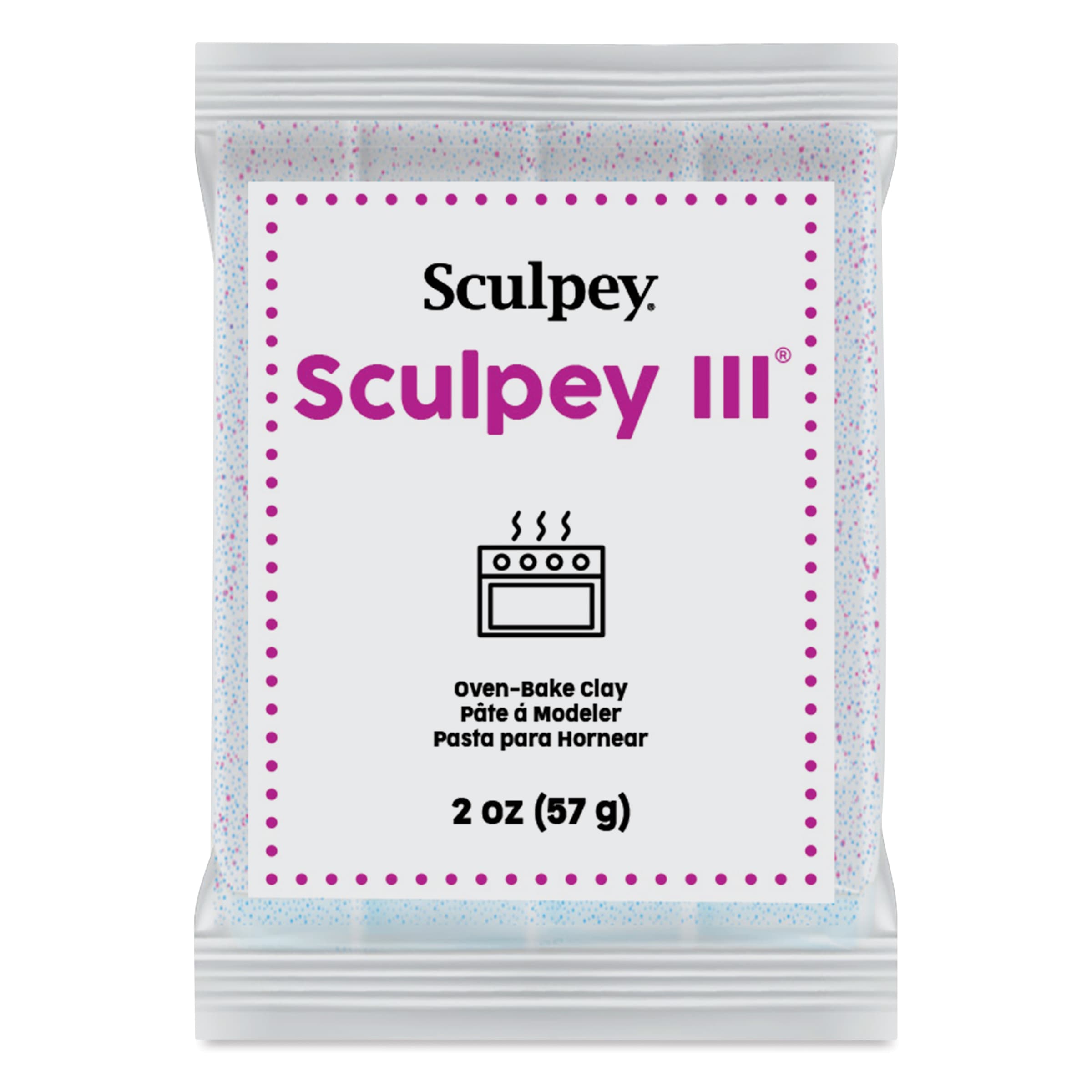 2 oz Sculpey III® Glitter Oven-Bake Clay in White Glitter