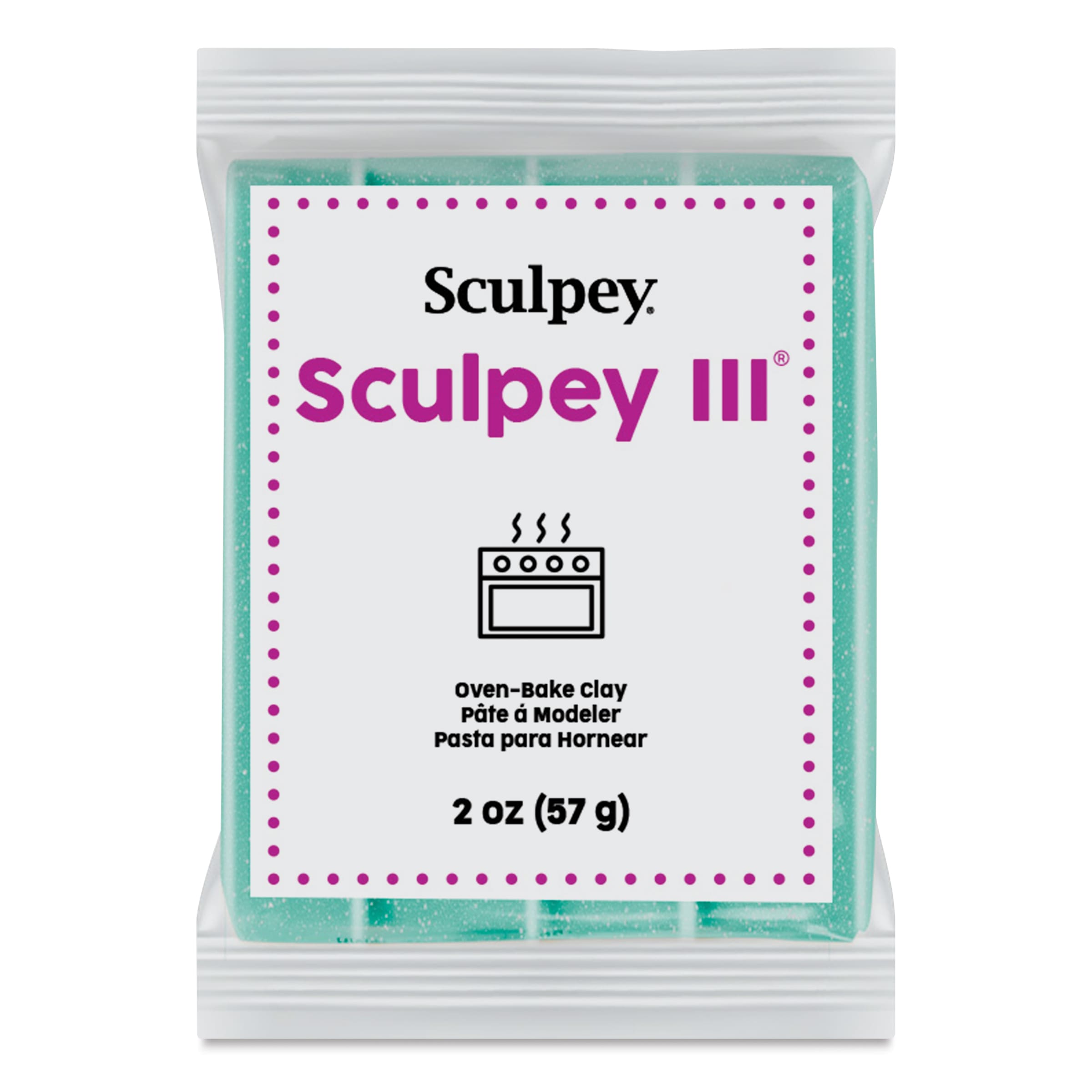 Sculpey III - Turquoise Glitter, 2 oz