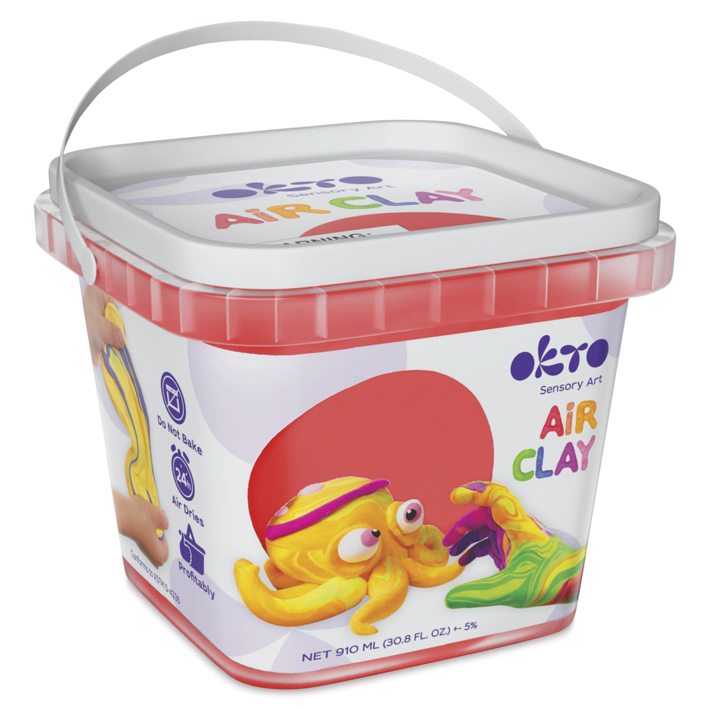 OKTO Sensory Art Air Clay Bucket - Red