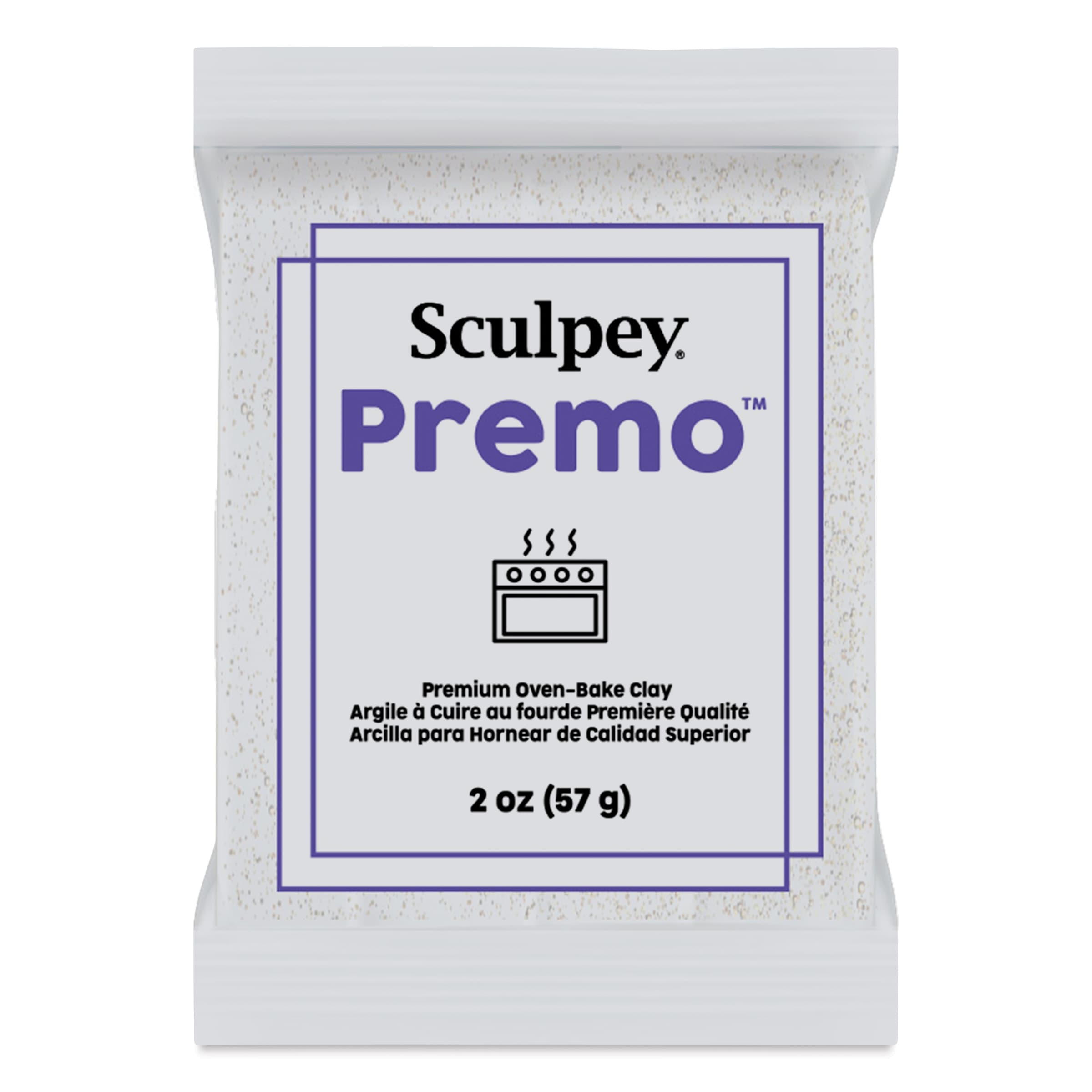 Premo Sculpey® Accents™ Oven Bake Clay in Frost White Glitter | 2 oz