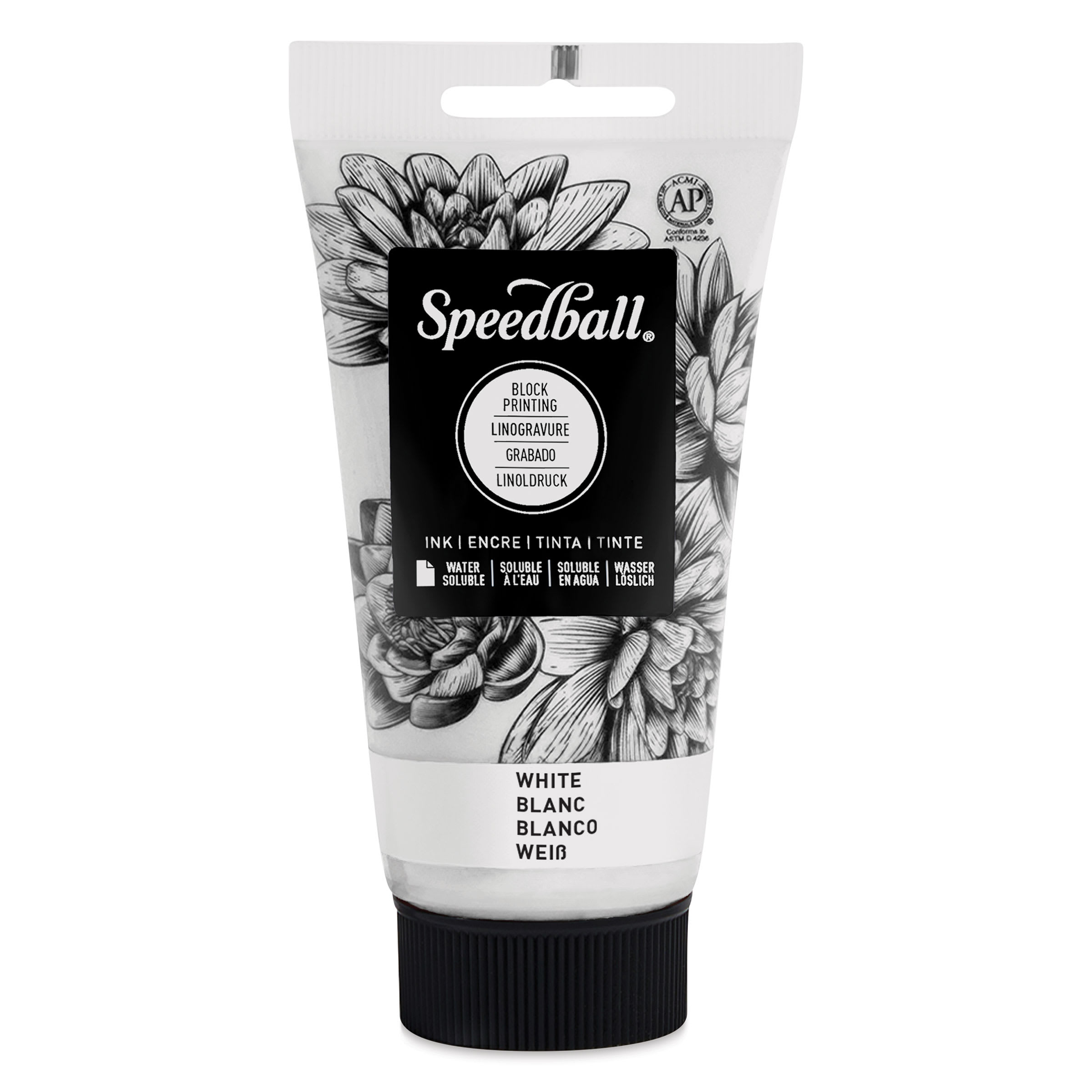 Speedball Water-Soluble Block Printing Ink - White, 2.5 oz
